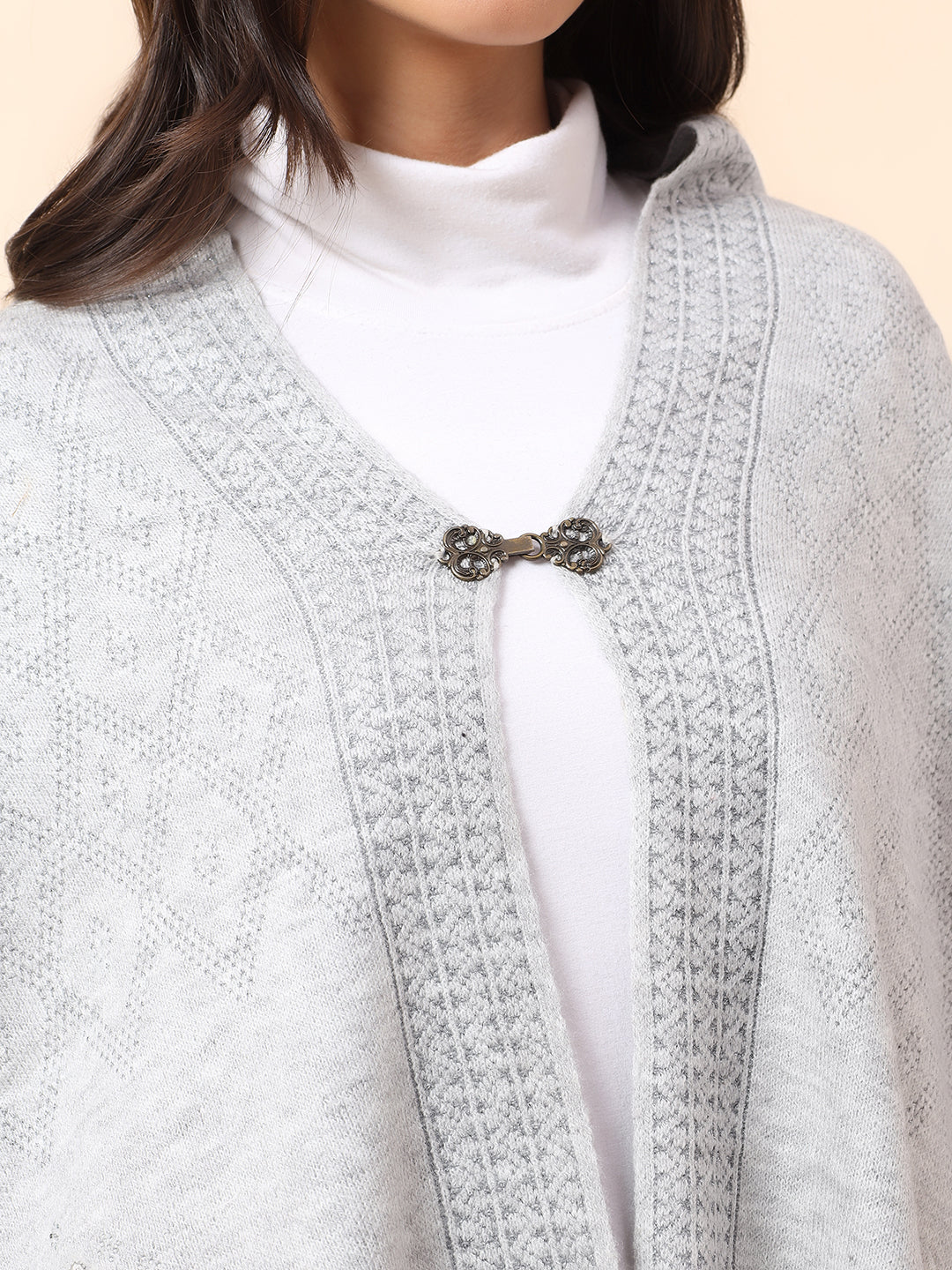 Stole for Women l Premium Casual Soft Stole Acrylic Fabric Self Design Pattern - Image 6
