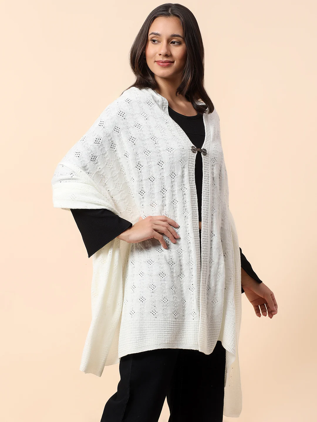 Stole for Women l Premium Casual Soft Stole Acrylic Fabric Self Design Pattern - Image 4