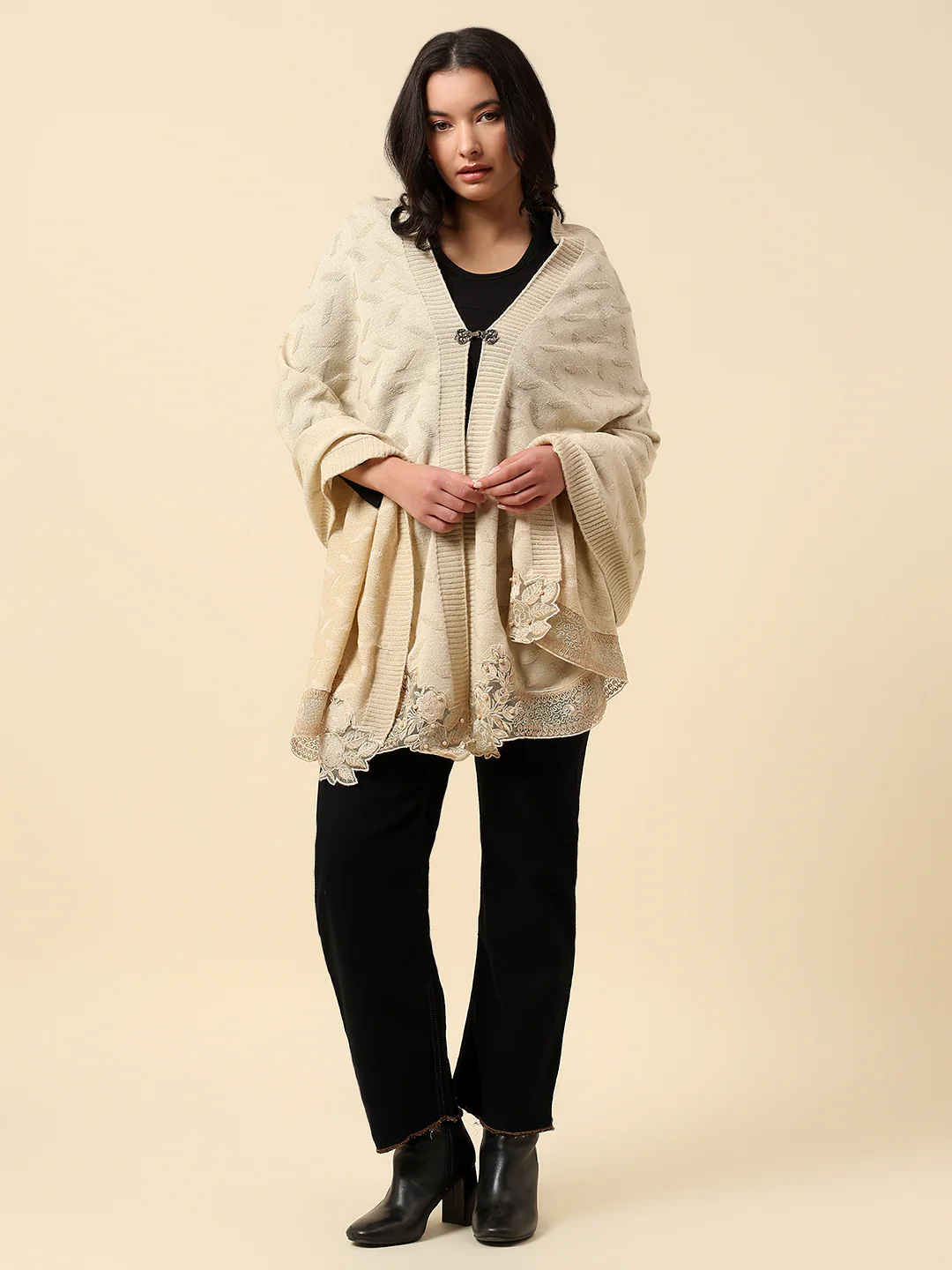 Stole for Women l Premium Casual Soft Stole Acrylic Self Design Pattern - Image 2