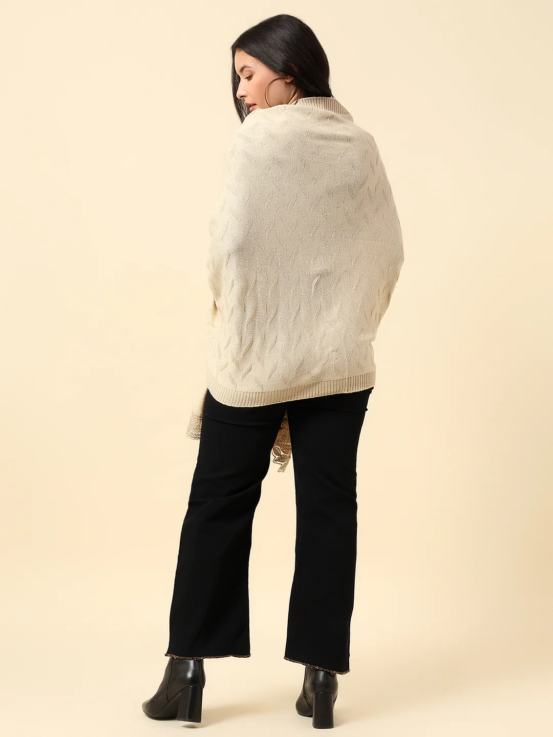 Stole for Women l Premium Casual Soft Stole Acrylic Self Design Pattern - Image 5