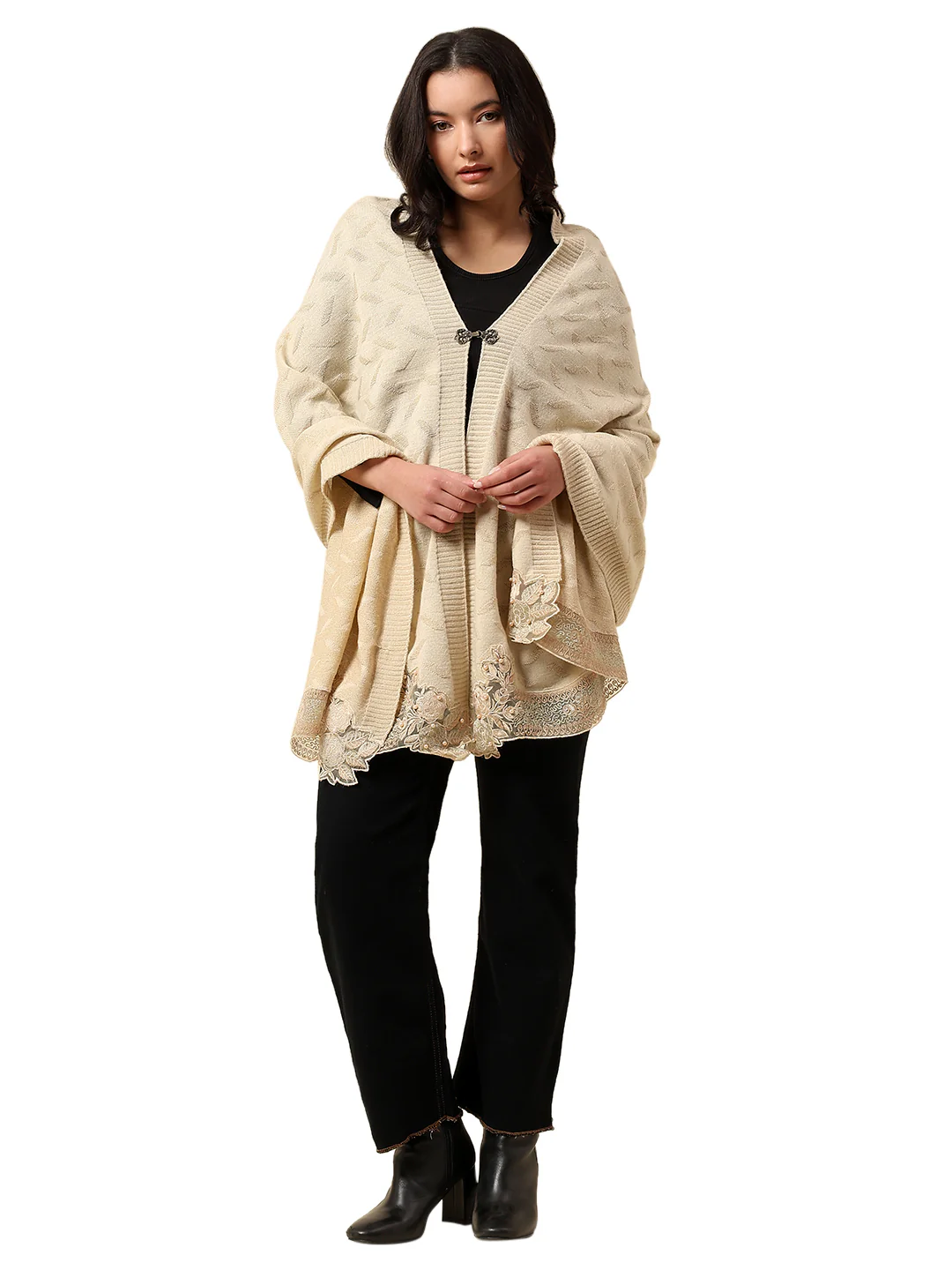 Stole for Women l Premium Casual Soft Stole Acrylic Self Design Pattern - Image 8