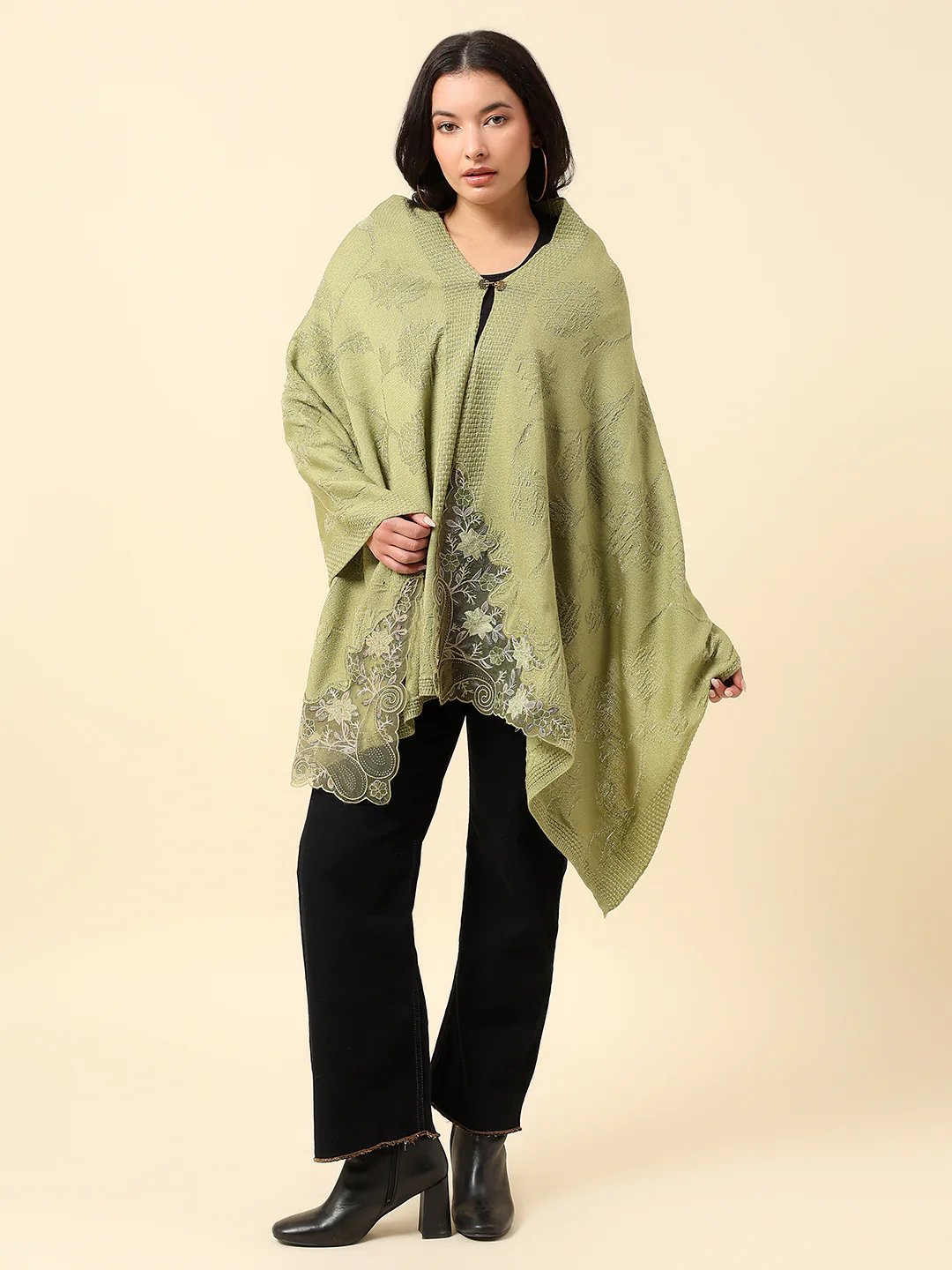 Stole for Women l Premium Casual Soft Stole Acrylic Self Design Pattern - Image 2