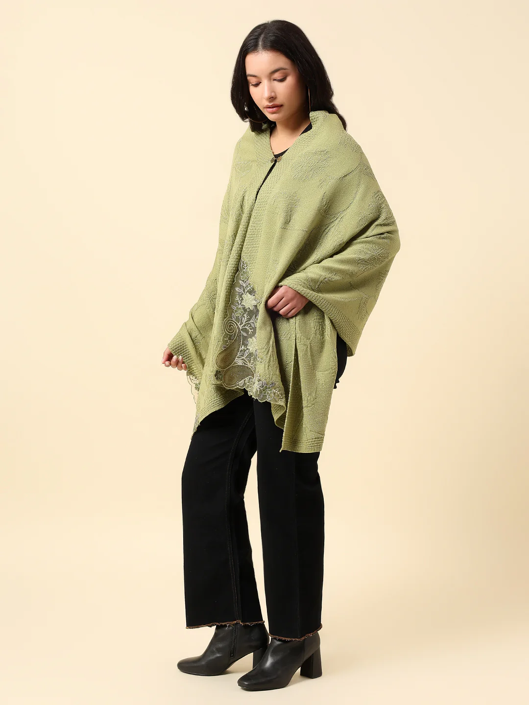 Stole for Women l Premium Casual Soft Stole Acrylic Self Design Pattern - Image 3