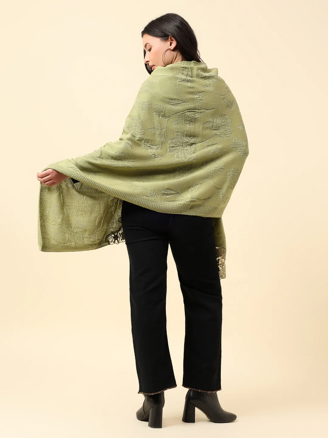 Stole for Women l Premium Casual Soft Stole Acrylic Self Design Pattern - Image 5