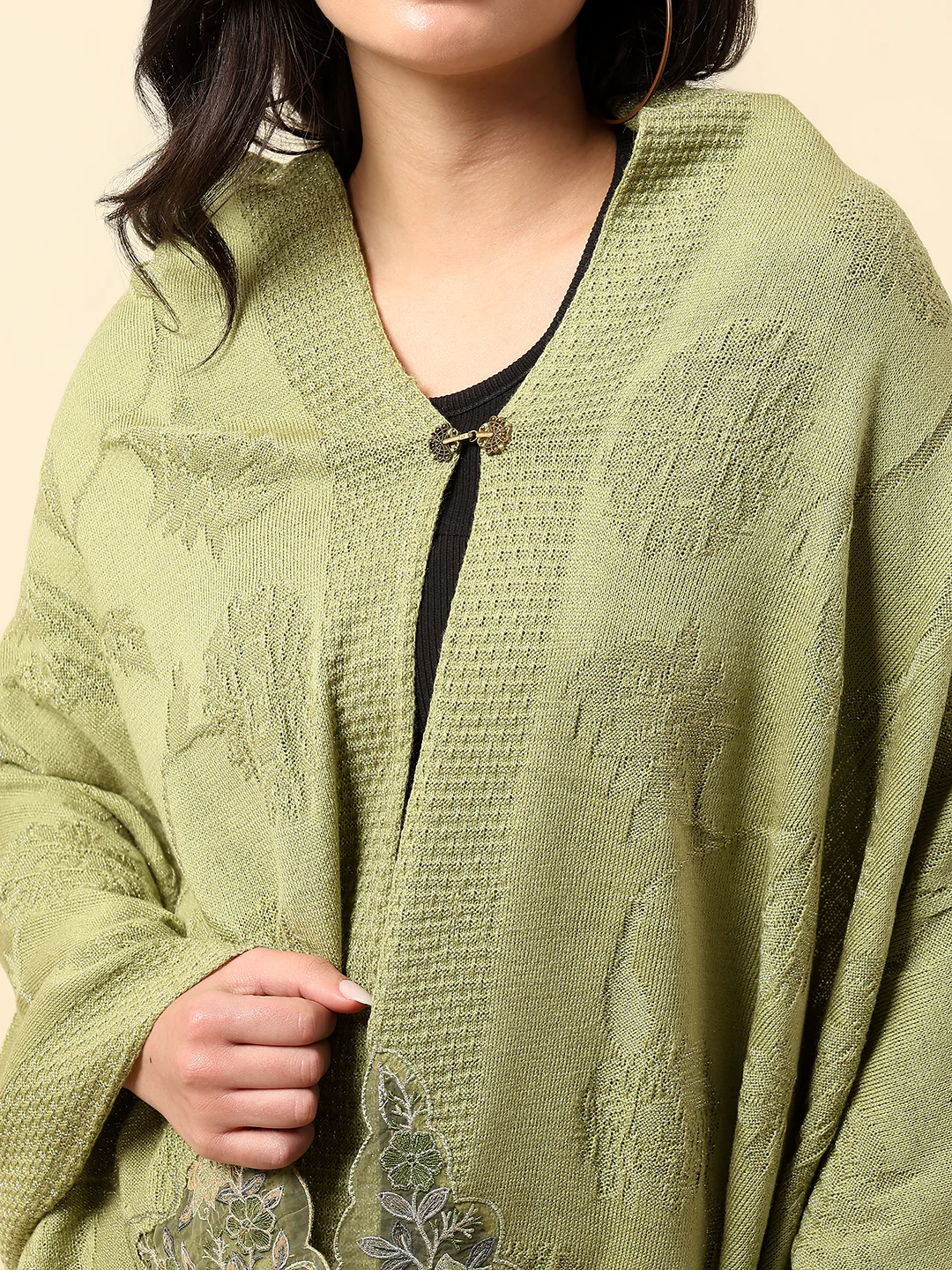 Stole for Women l Premium Casual Soft Stole Acrylic Self Design Pattern - Image 6