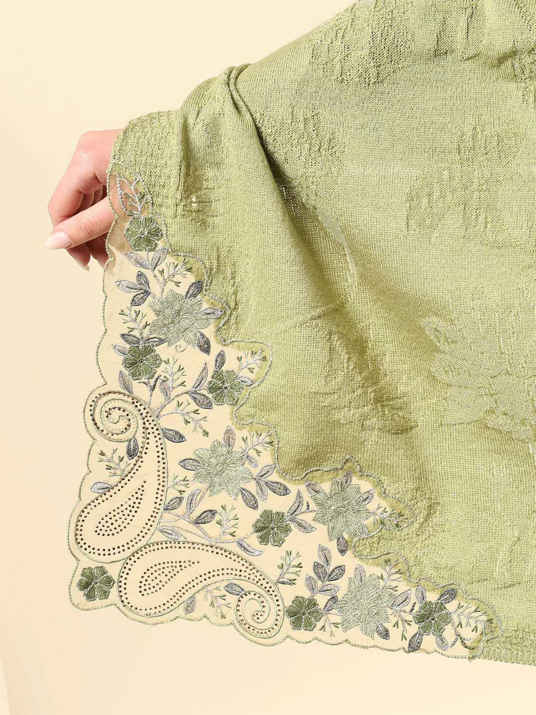 Stole for Women l Premium Casual Soft Stole Acrylic Self Design Pattern - Image 8