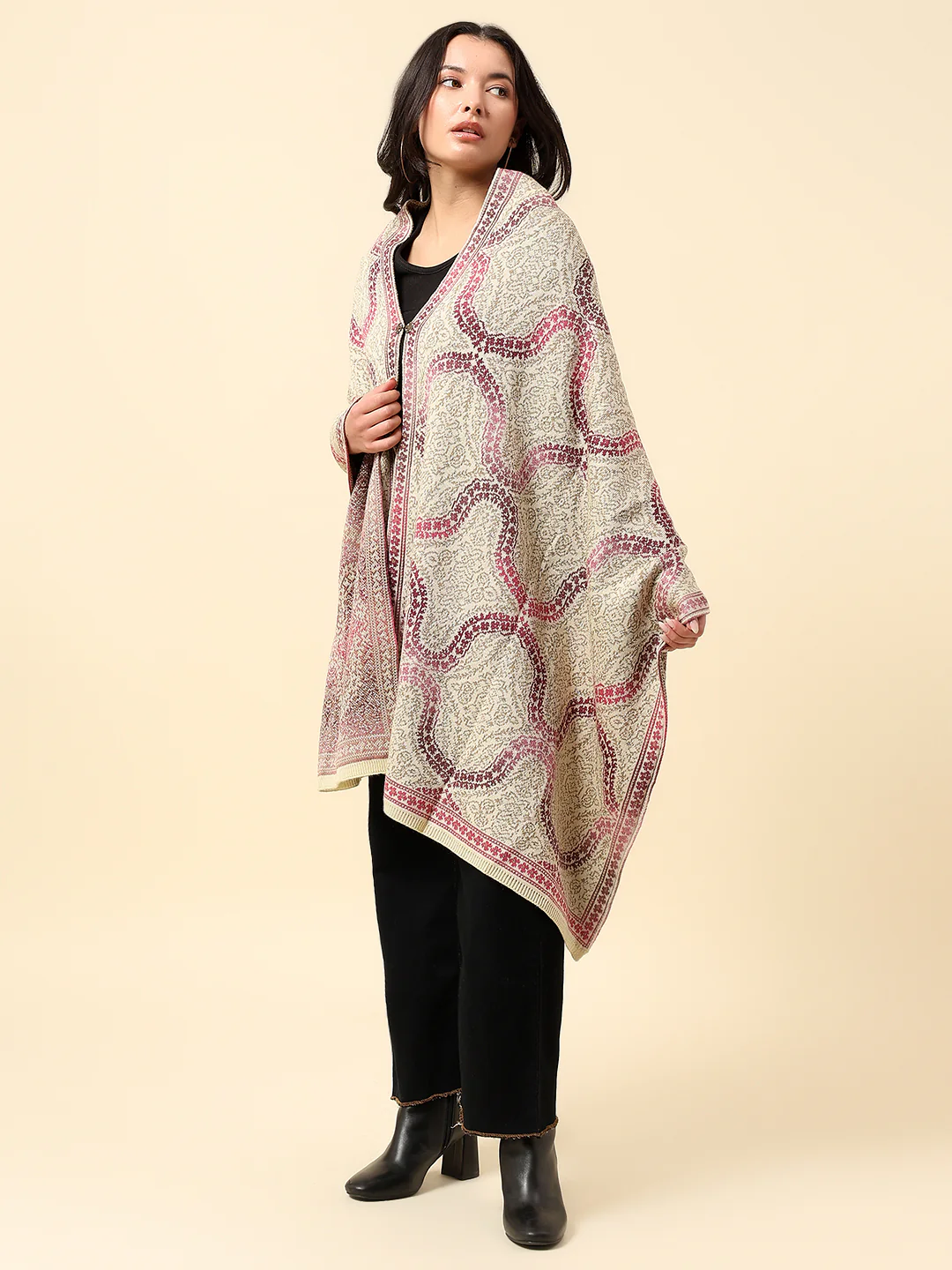 Stole for Women l Premium Casual Soft Stole Acrylic Self Design Pattern - Image 3