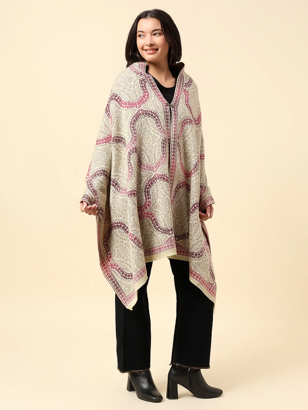 Stole for Women l Premium Casual Soft Stole Acrylic Self Design Pattern - Image 4