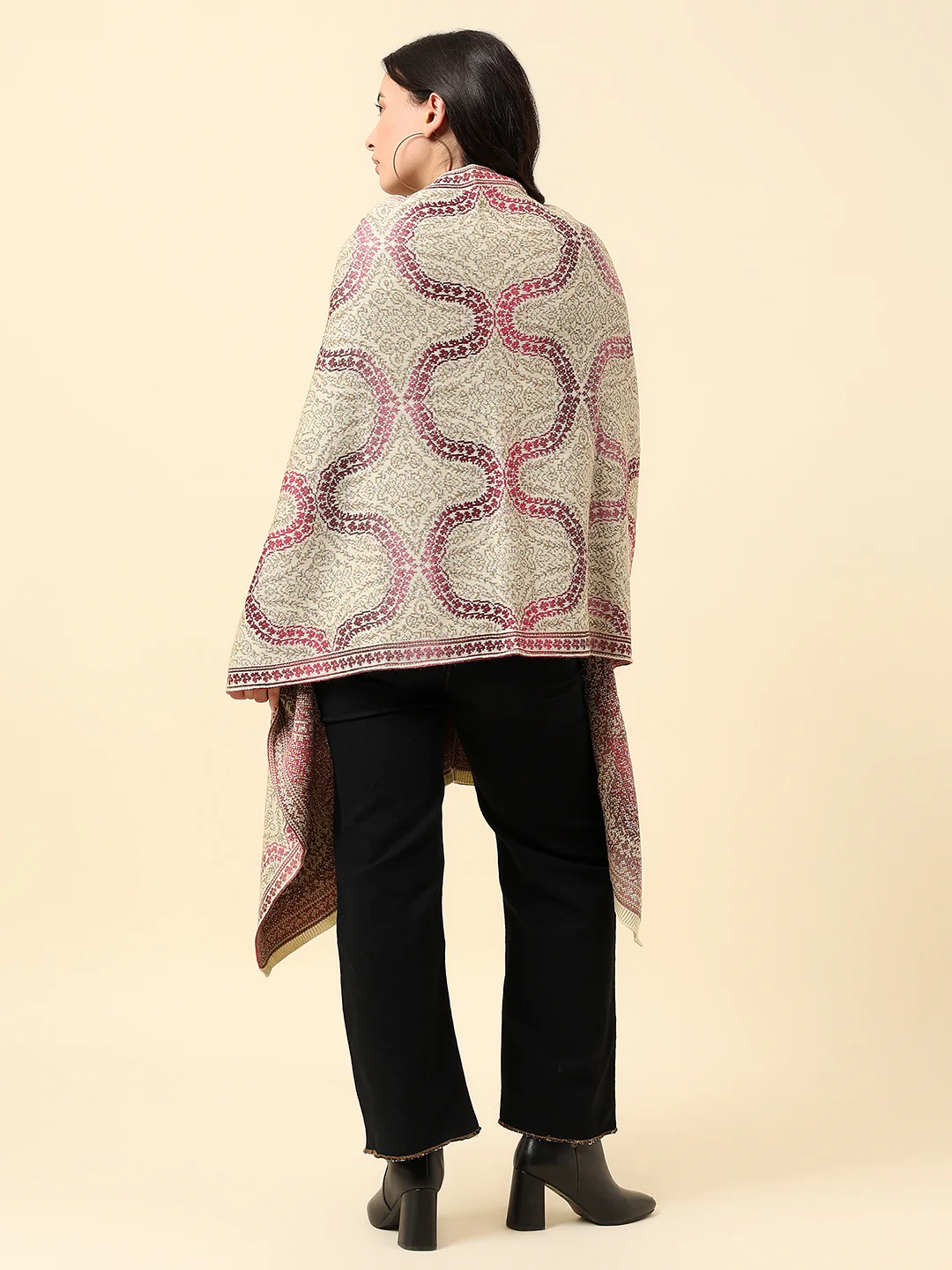Stole for Women l Premium Casual Soft Stole Acrylic Self Design Pattern - Image 5