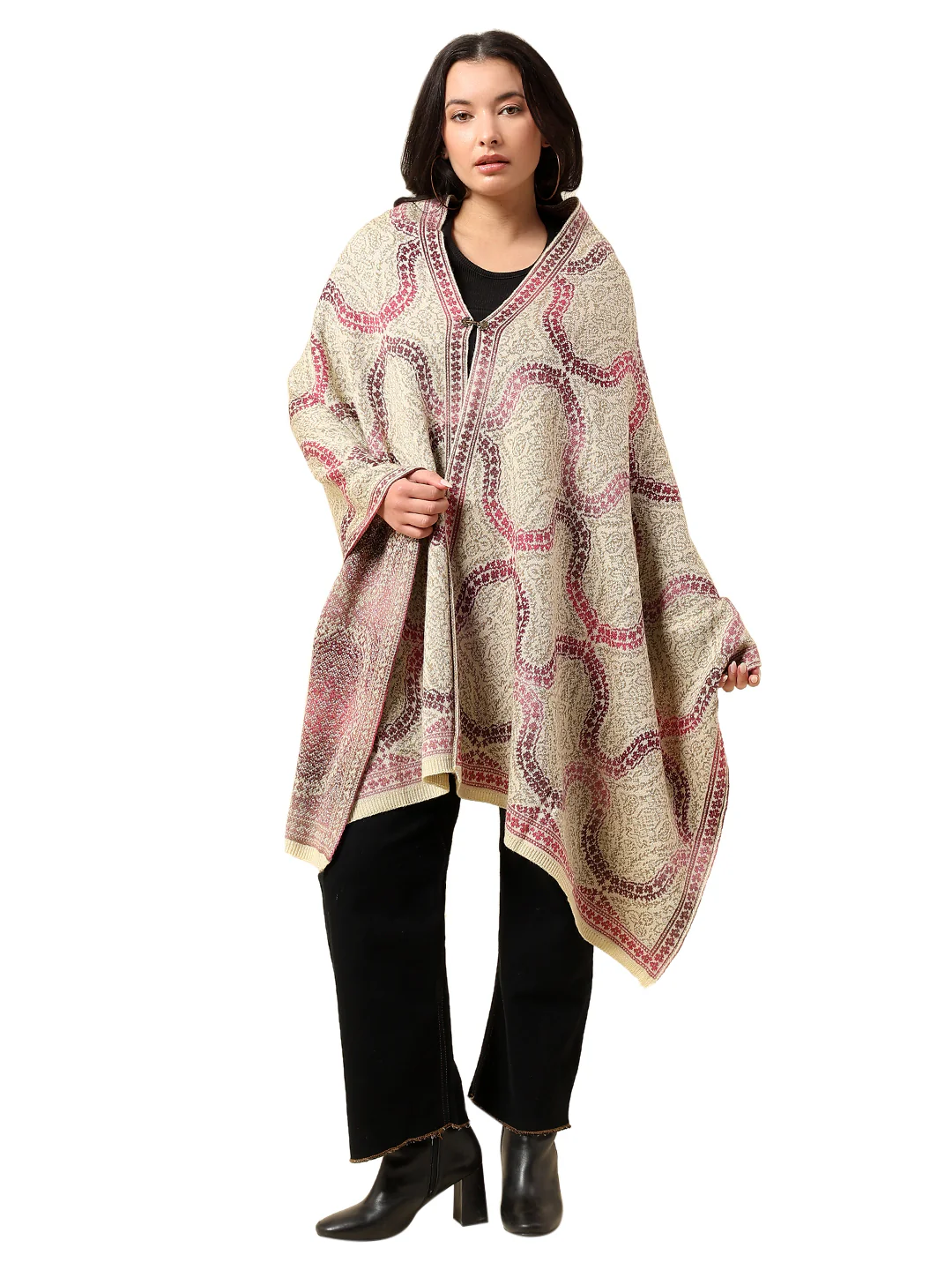 Stole for Women l Premium Casual Soft Stole Acrylic Self Design Pattern - Image 8