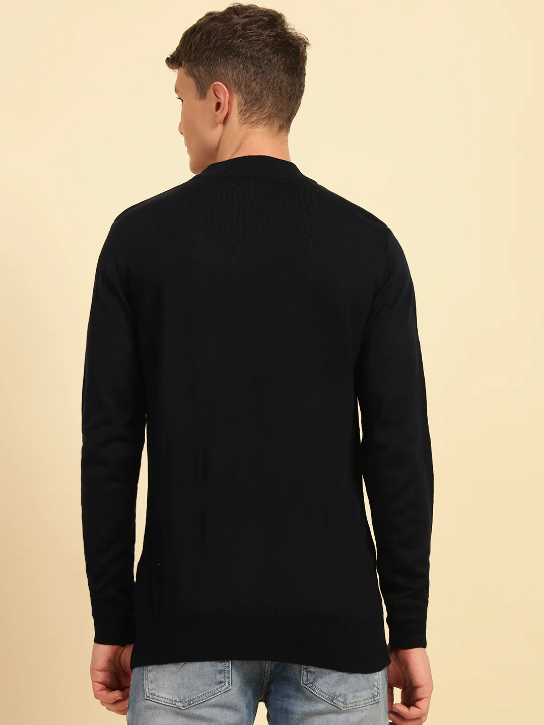 Sweater for Men | Winter Wear Acrylic Fabric Pull-On Closure Mock Neck Regular Fit Striped Pattern - Image 8