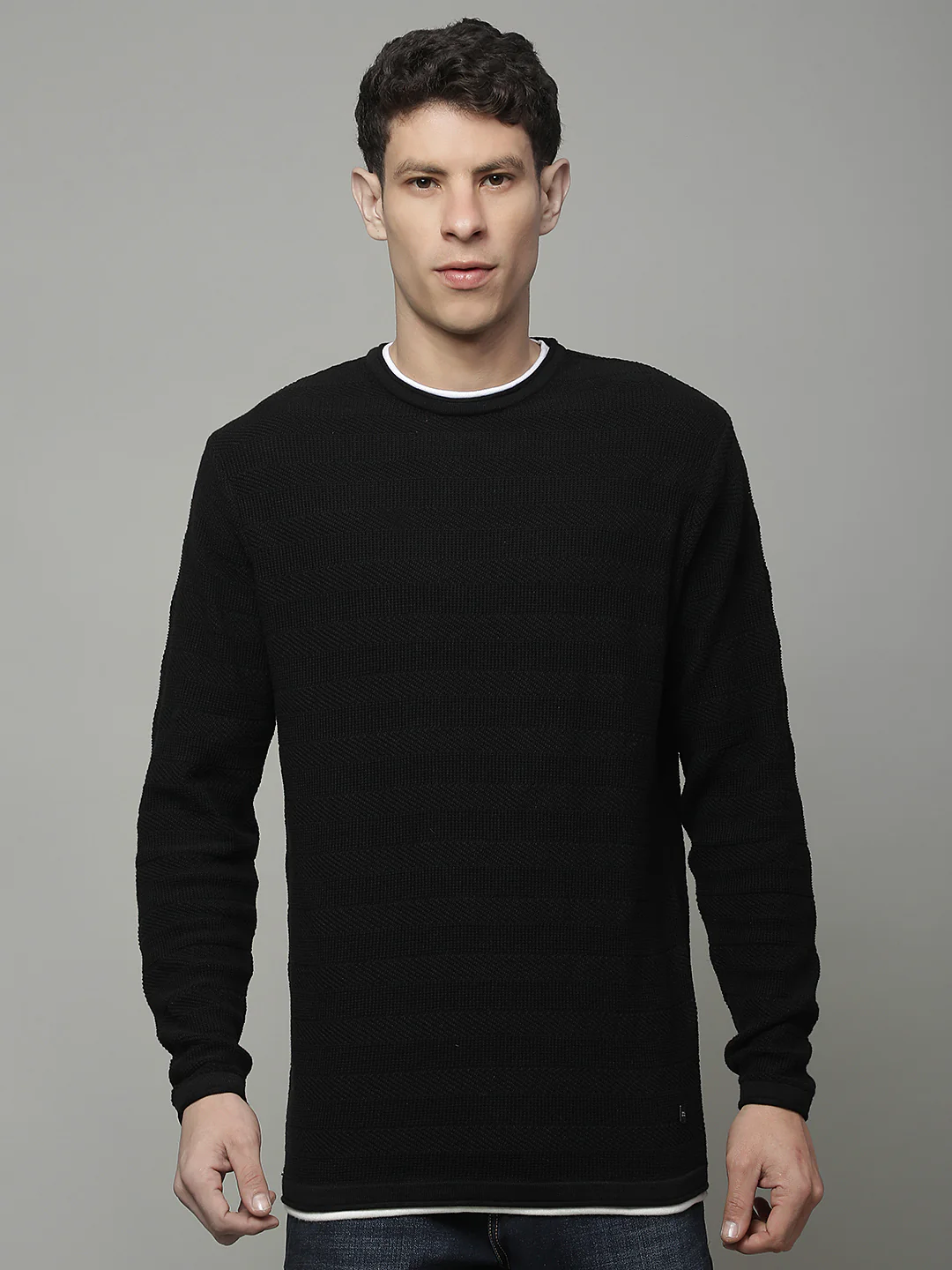 Sweater for Men | Winter Wear 100% COTTON Fabric Pull-On Closure Round Neck Regular Fit STRIPE Pattern - Image 7
