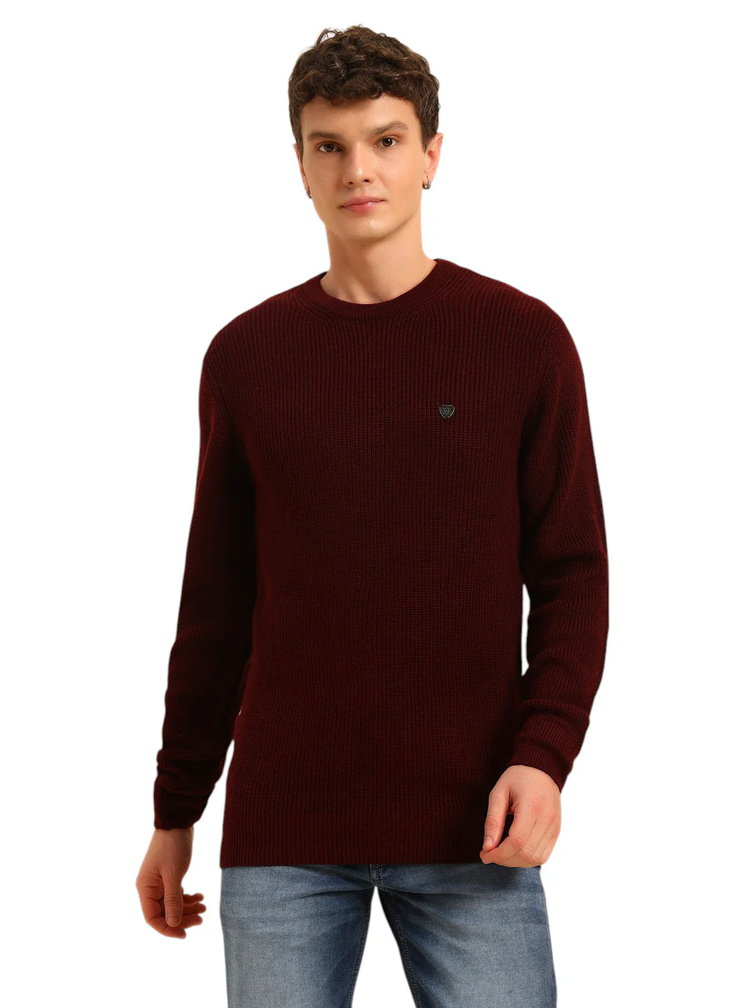 Sweater for Men | Winter Wear Acrylic Fabric Pull-On Closure Round Neck Regular Fit Self Design Pattern - Image 3