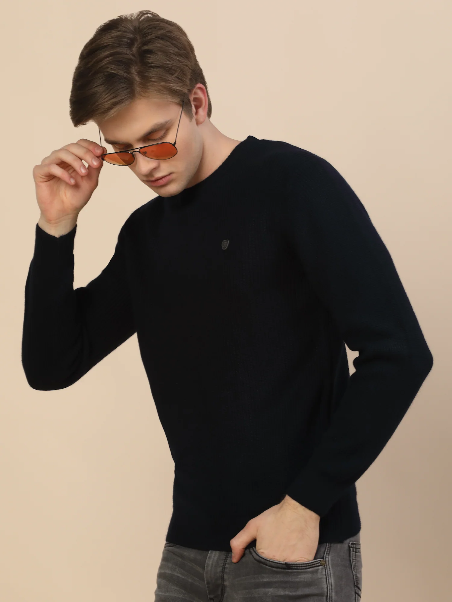 Sweater for Men | Winter Wear Acrylic Fabric Pull-On Closure Round Neck Regular Fit Self Design Pattern - Image 2