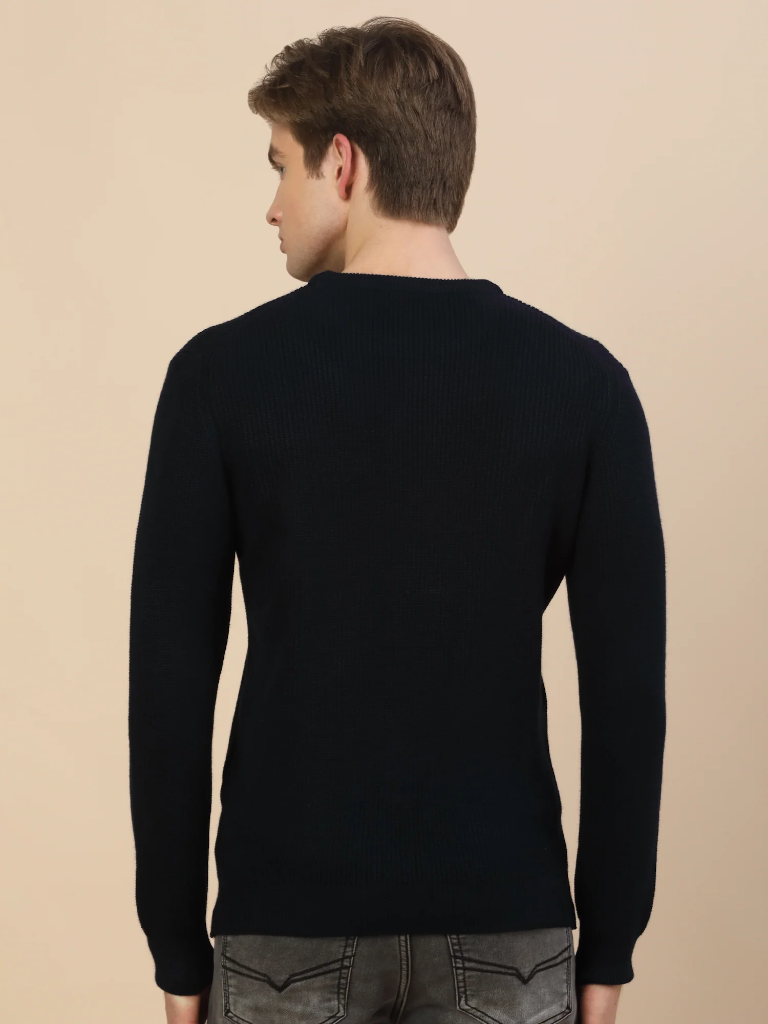 Sweater for Men | Winter Wear Acrylic Fabric Pull-On Closure Round Neck Regular Fit Self Design Pattern - Image 7