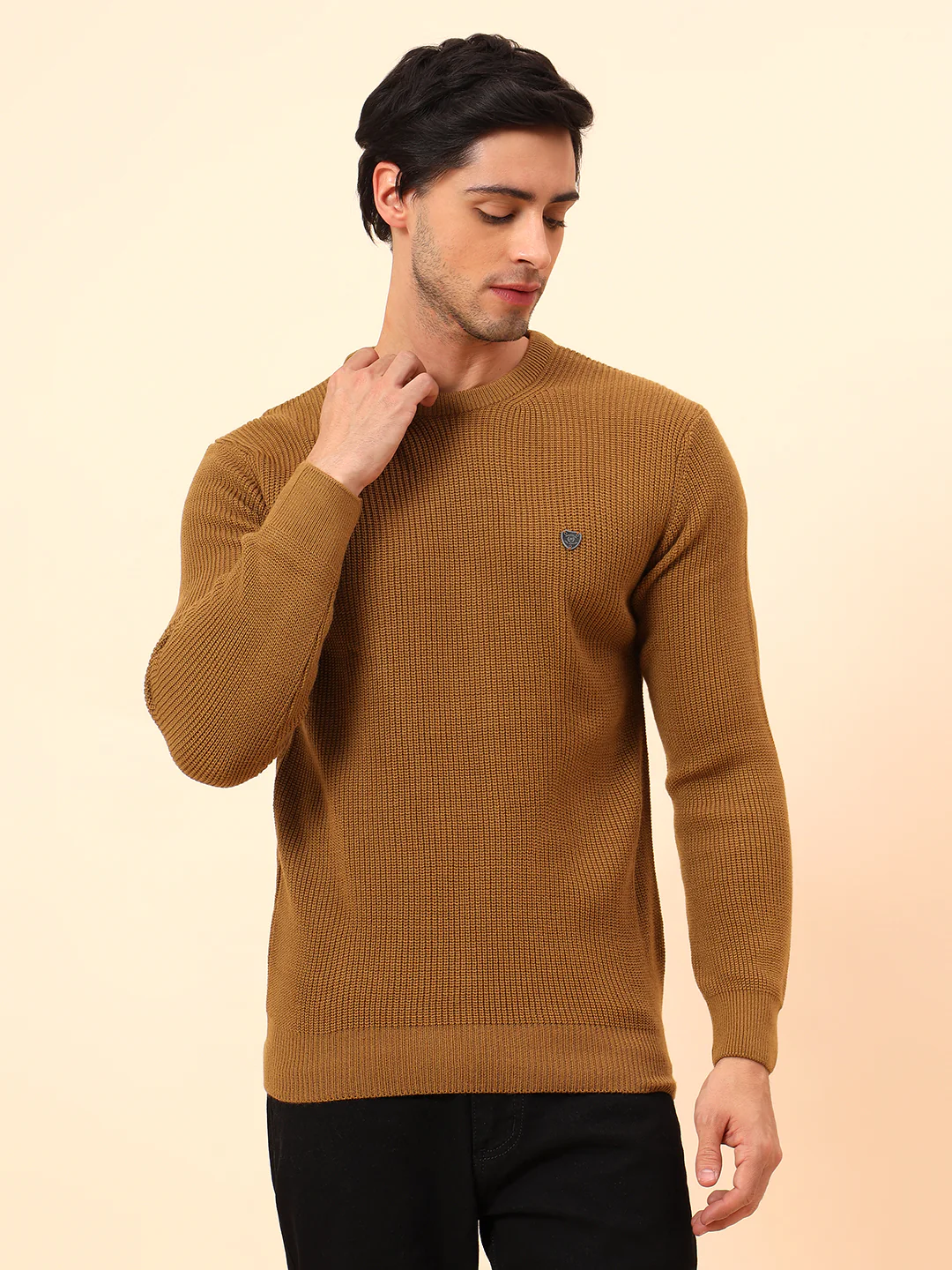 Sweater for Men | Winter Wear Acrylic Fabric Pull-On Closure Round Neck Regular Fit Self Design Pattern - Image 3