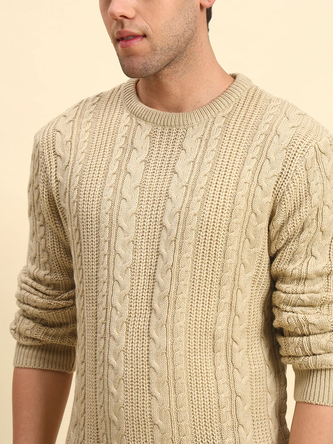 Sweater for Men | Winter Wear Acrylic Fabric Pull-On Closure Round Neck Regular Fit Self Design Pattern - Image 8