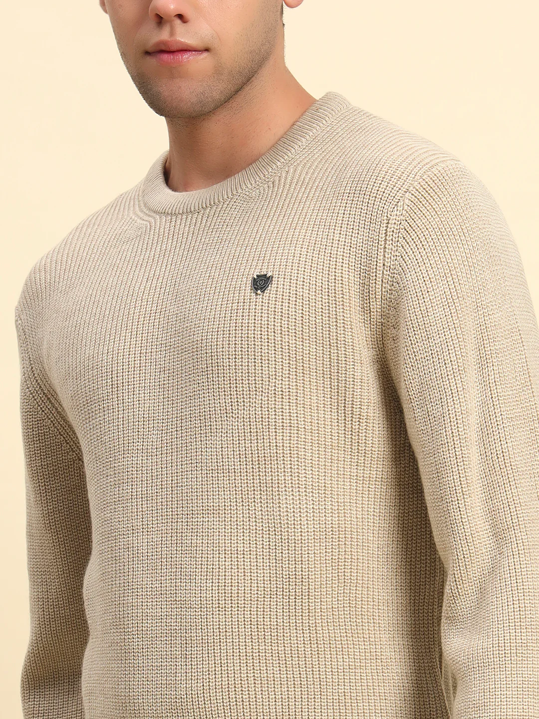 Sweater for Men | Winter Wear Acrylic Fabric Pull-On Closure Round Neck Regular Fit Solid Pattern - Image 4