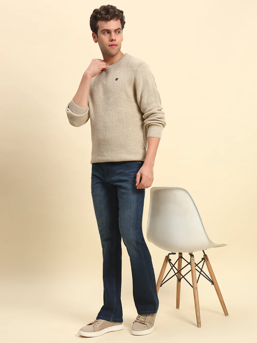 Sweater for Men | Winter Wear Acrylic Fabric Pull-On Closure Round Neck Regular Fit Solid Pattern - Image 6