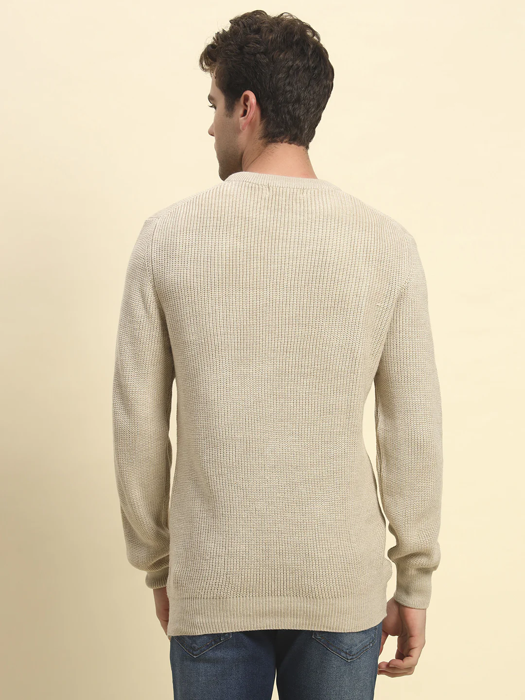 Sweater for Men | Winter Wear Acrylic Fabric Pull-On Closure Round Neck Regular Fit Solid Pattern - Image 7