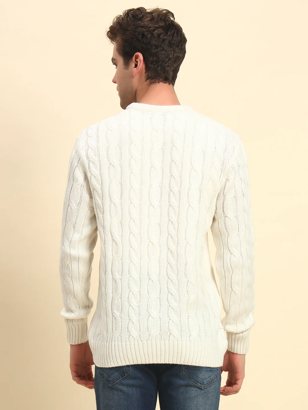 Sweater for Men | Winter Wear Acrylic Fabric Pull-On Closure Round Neck Regular Fit Self Design Pattern - Image 7