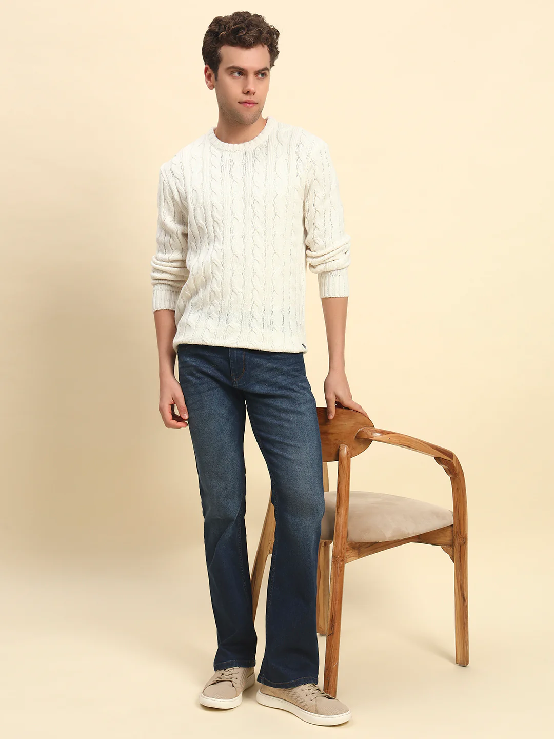 Sweater for Men | Winter Wear Acrylic Fabric Pull-On Closure Round Neck Regular Fit Self Design Pattern - Image 8
