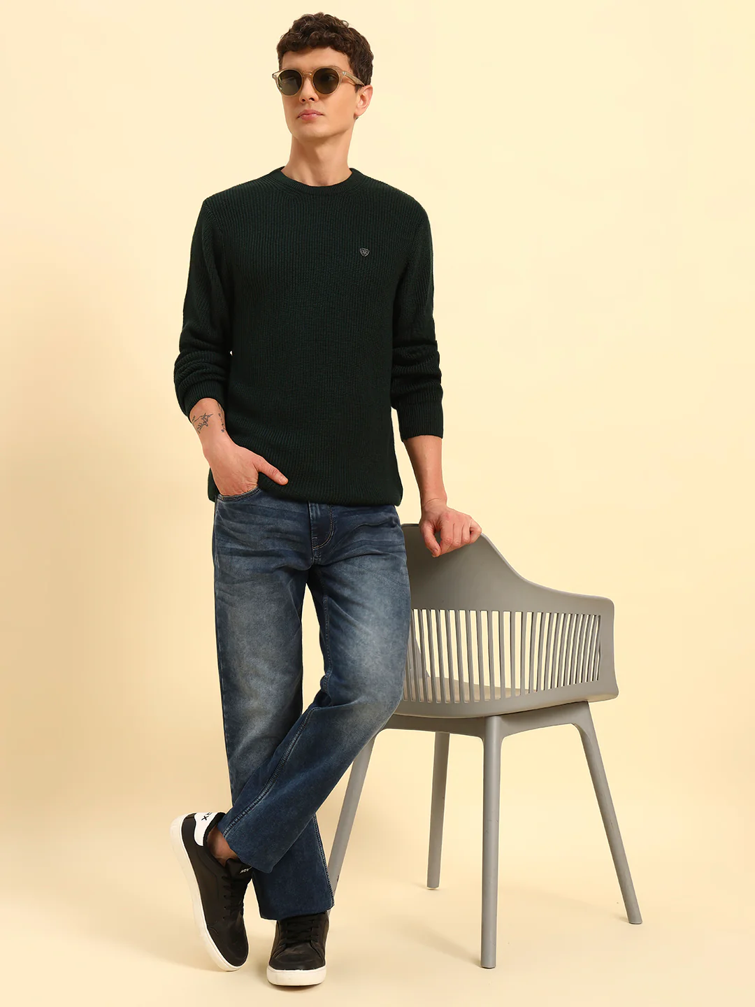 Sweater for Men | Winter Wear Acrylic Fabric Pull-On Closure Round Neck Regular Fit Self Design Pattern - Image 9