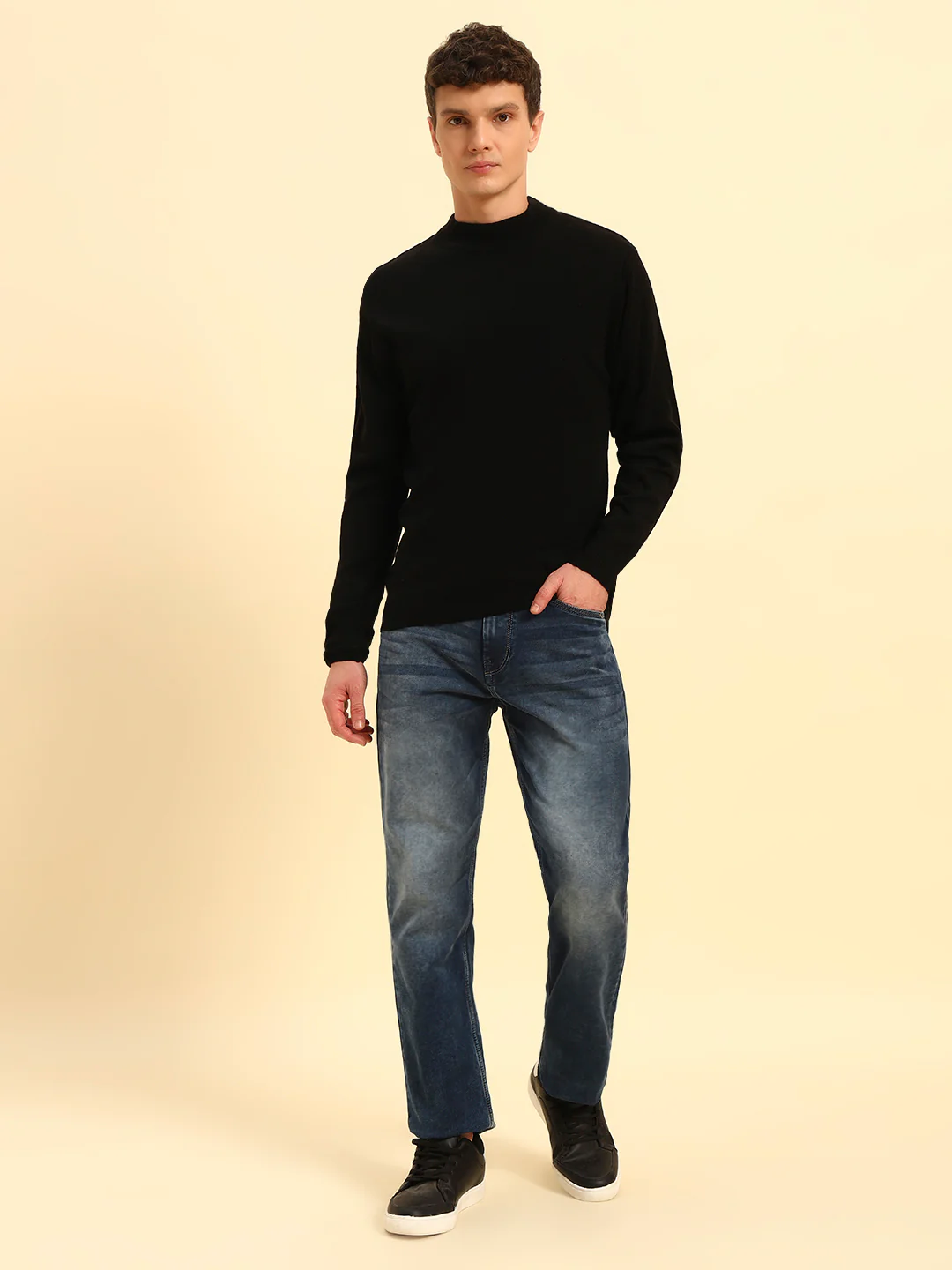 Sweater for Men | Winter Wear Acrylic Fabric Pull-On Closure Round Neck Regular Fit Solid Pattern - Image 2