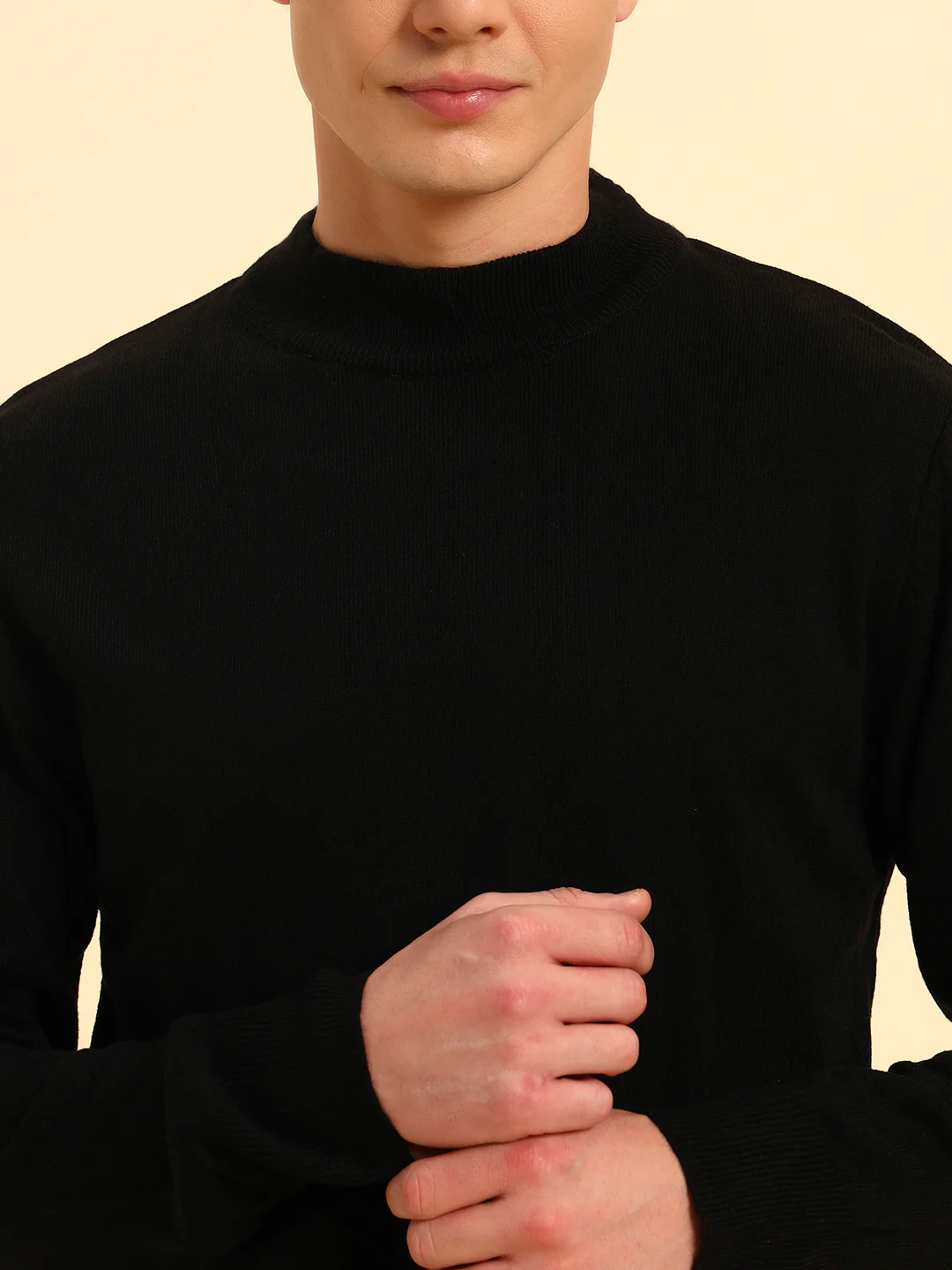 Sweater for Men | Winter Wear Acrylic Fabric Pull-On Closure Round Neck Regular Fit Solid Pattern - Image 6