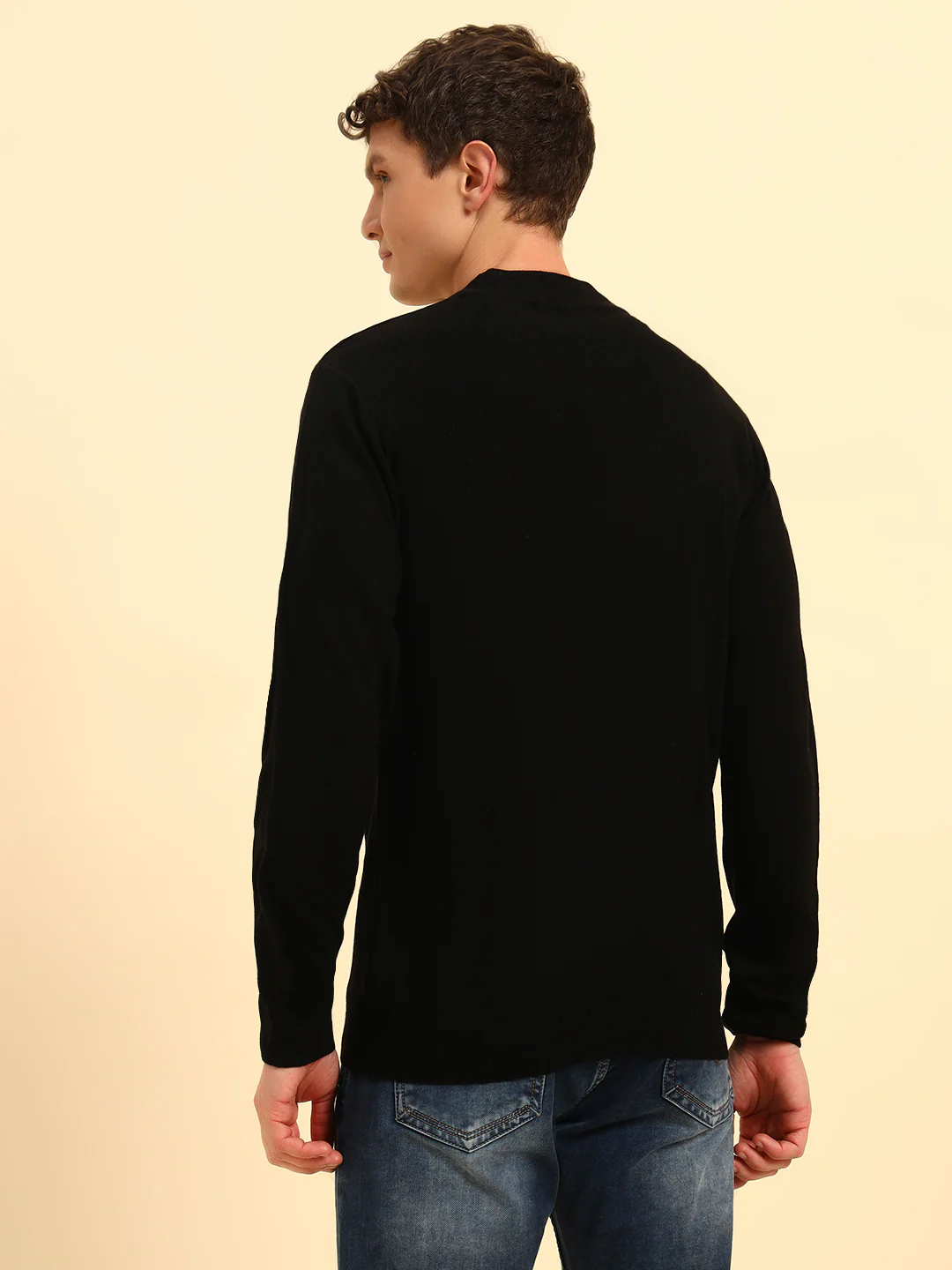 Sweater for Men | Winter Wear Acrylic Fabric Pull-On Closure Round Neck Regular Fit Solid Pattern - Image 7