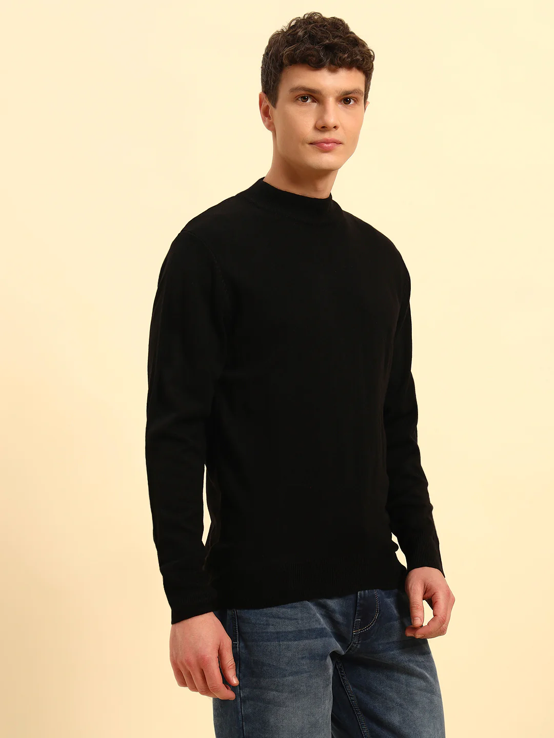 Sweater for Men | Winter Wear Acrylic Fabric Pull-On Closure Round Neck Regular Fit Solid Pattern - Image 8
