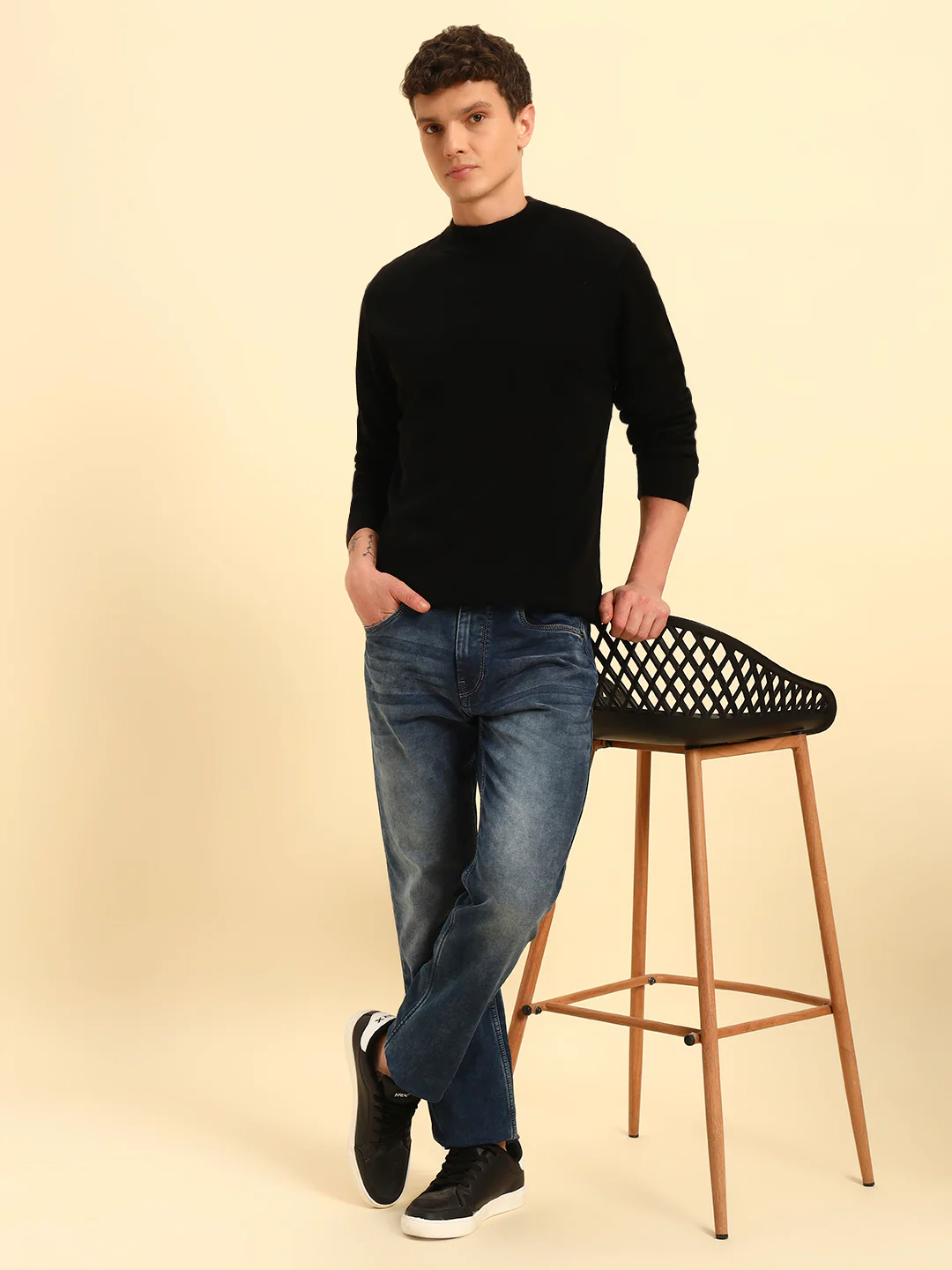 Sweater for Men | Winter Wear Acrylic Fabric Pull-On Closure Round Neck Regular Fit Solid Pattern - Image 9