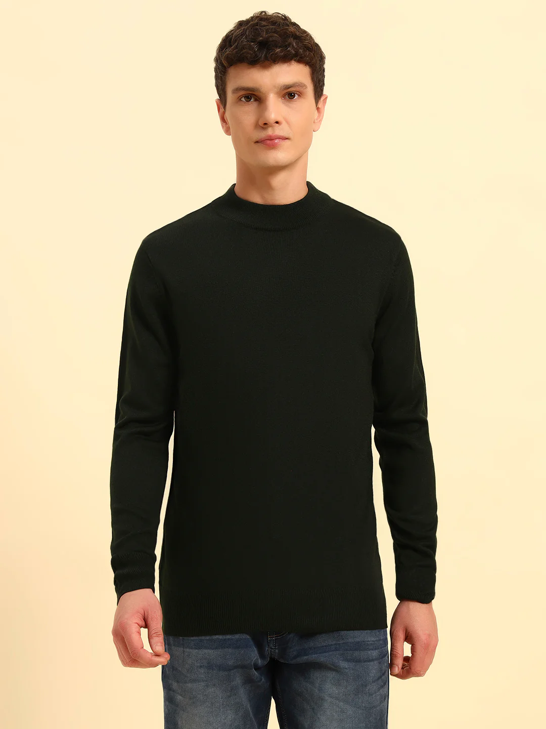Sweater for Men | Winter Wear Acrylic Fabric Pull-On Closure Round Neck Regular Fit Solid Pattern - Image 5