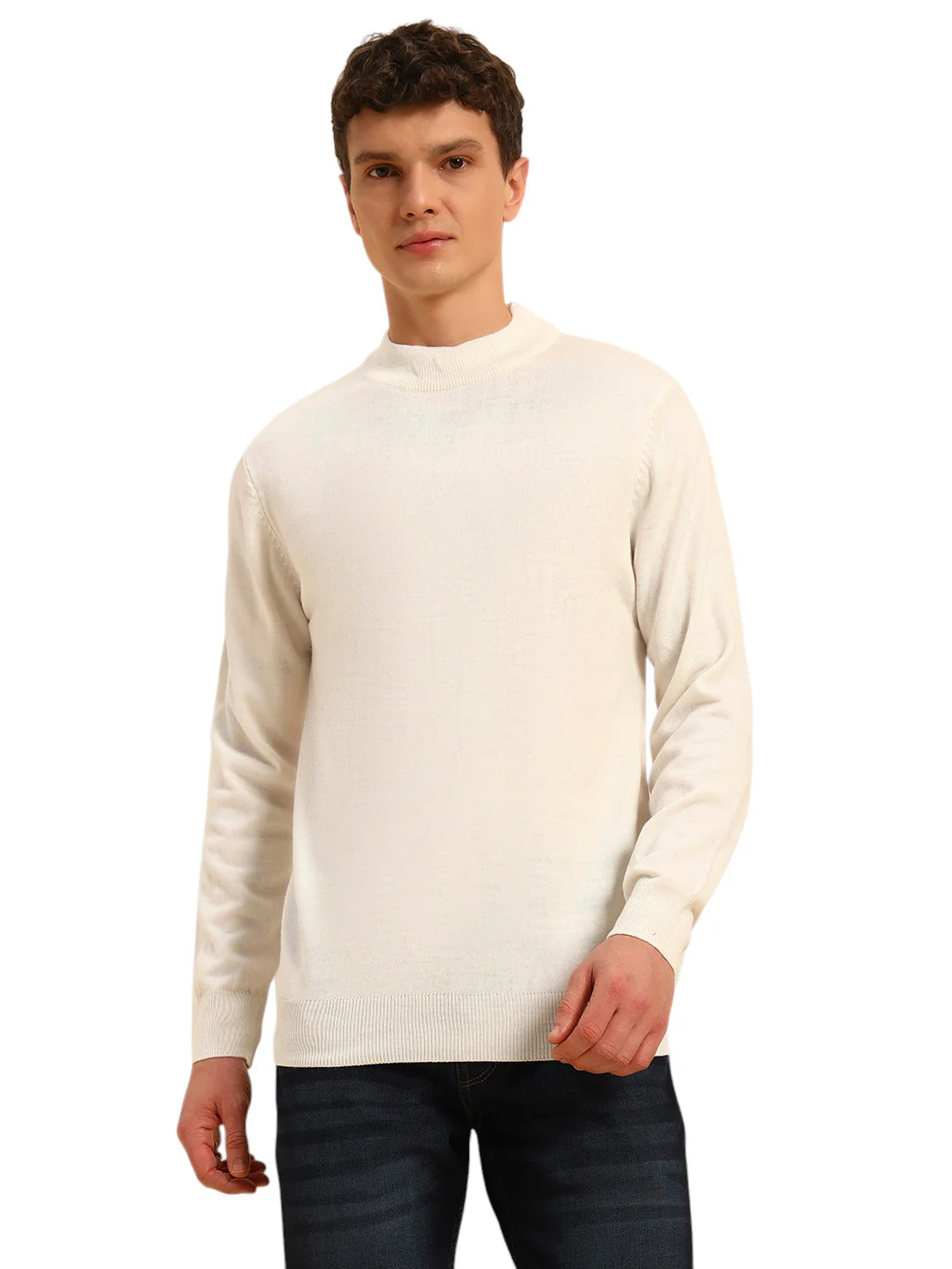 Sweater for Men | Winter Wear Acrylic Fabric Pull-On Closure Round Neck Regular Fit Solid Pattern - Image 2