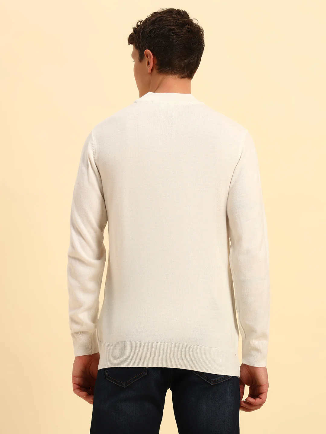 Sweater for Men | Winter Wear Acrylic Fabric Pull-On Closure Round Neck Regular Fit Solid Pattern - Image 8