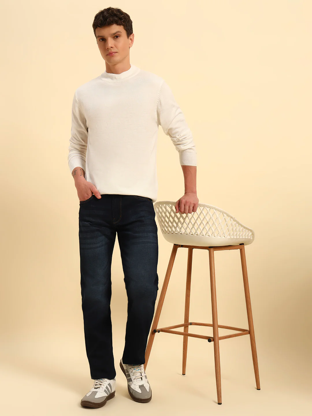 Sweater for Men | Winter Wear Acrylic Fabric Pull-On Closure Round Neck Regular Fit Solid Pattern - Image 9
