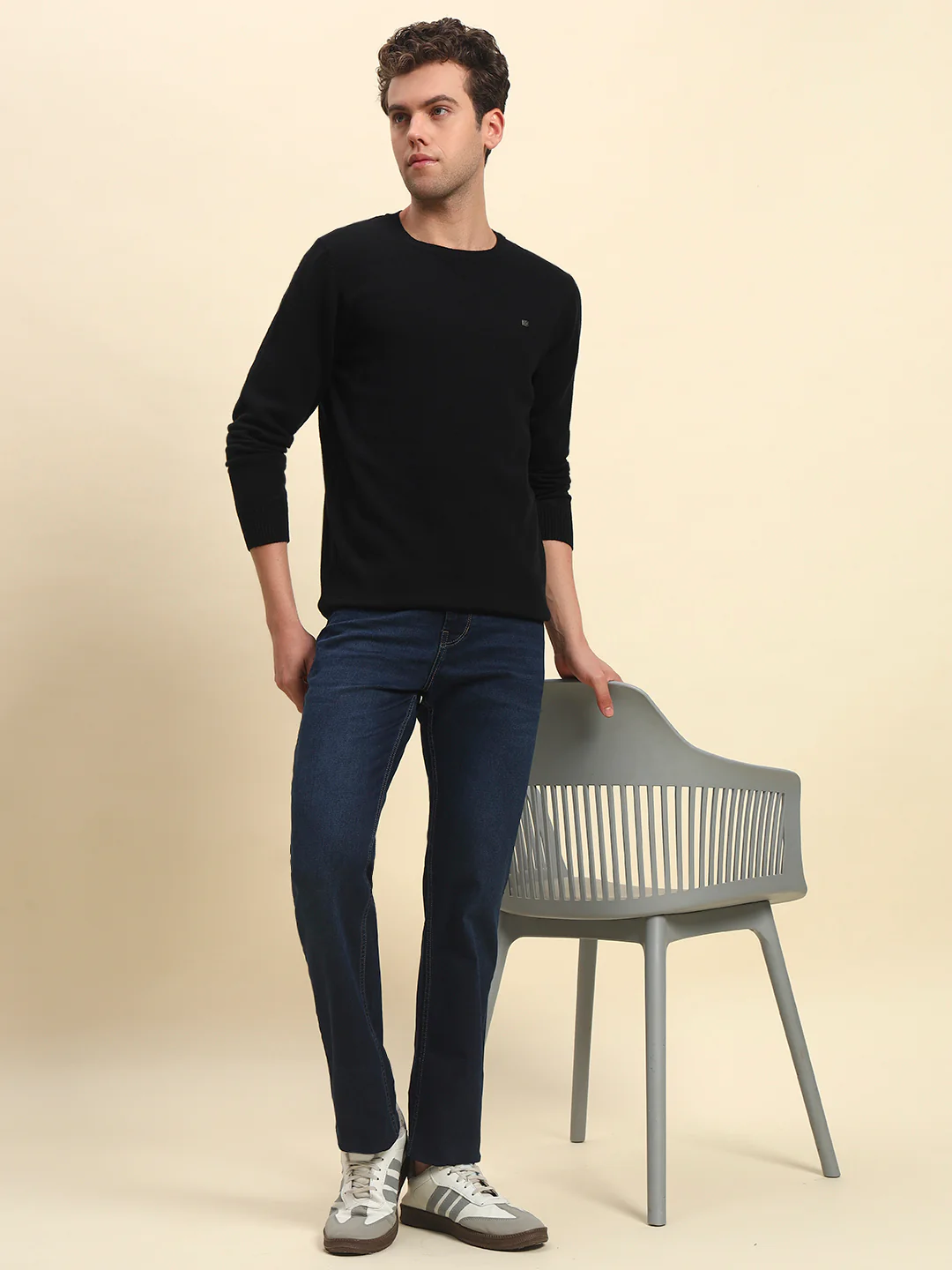 Sweater for Men | Winter Wear Acrylic Fabric Pull-On Closure Round Neck Regular Fit Solid Pattern - Image 2