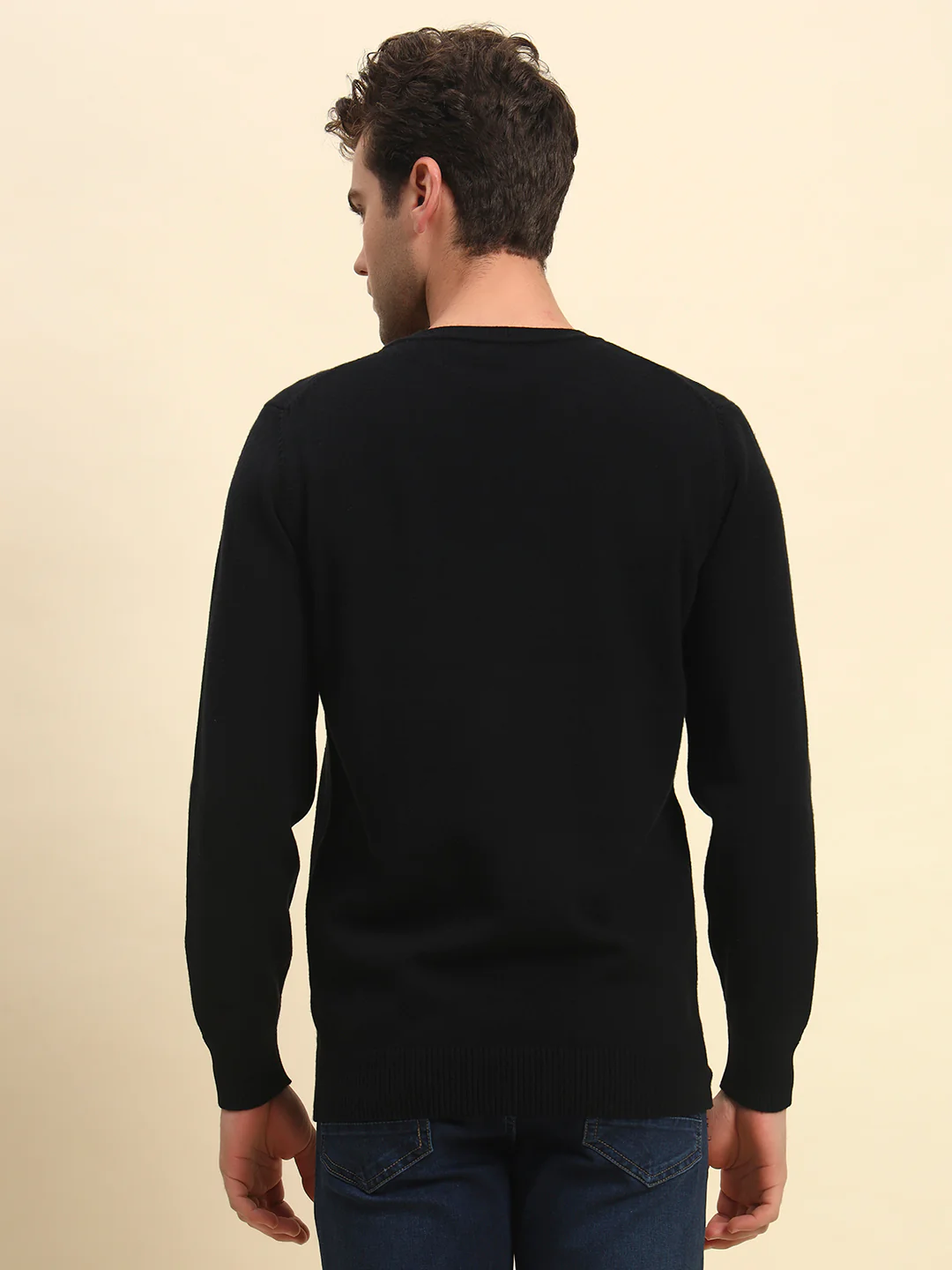 Sweater for Men | Winter Wear Acrylic Fabric Pull-On Closure Round Neck Regular Fit Solid Pattern - Image 3