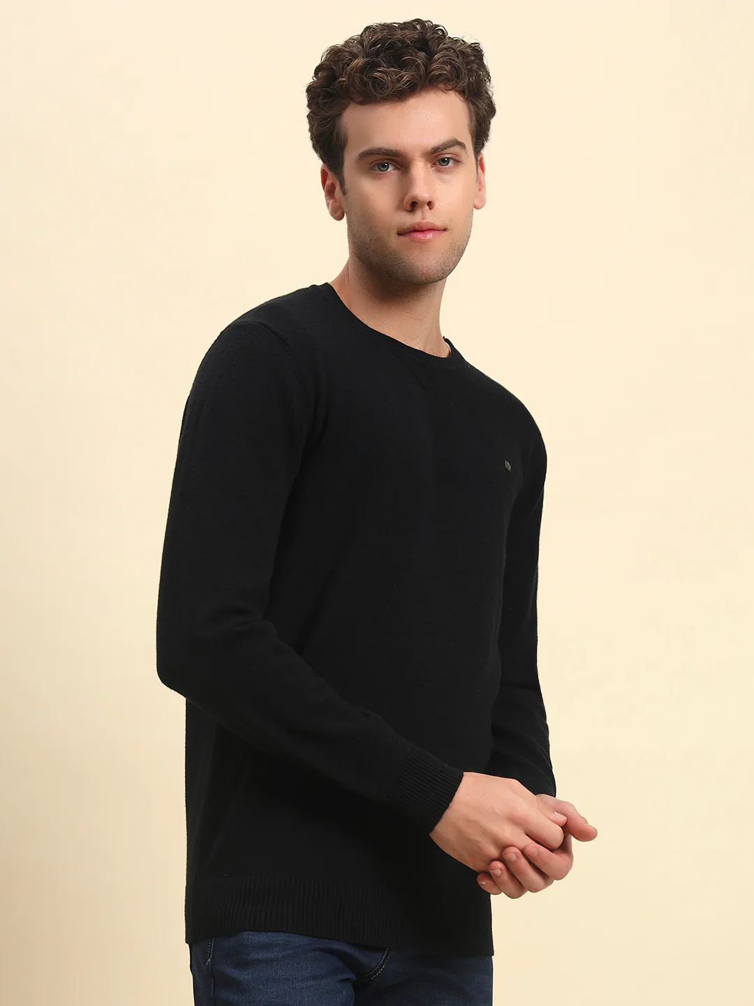 Sweater for Men | Winter Wear Acrylic Fabric Pull-On Closure Round Neck Regular Fit Solid Pattern - Image 7