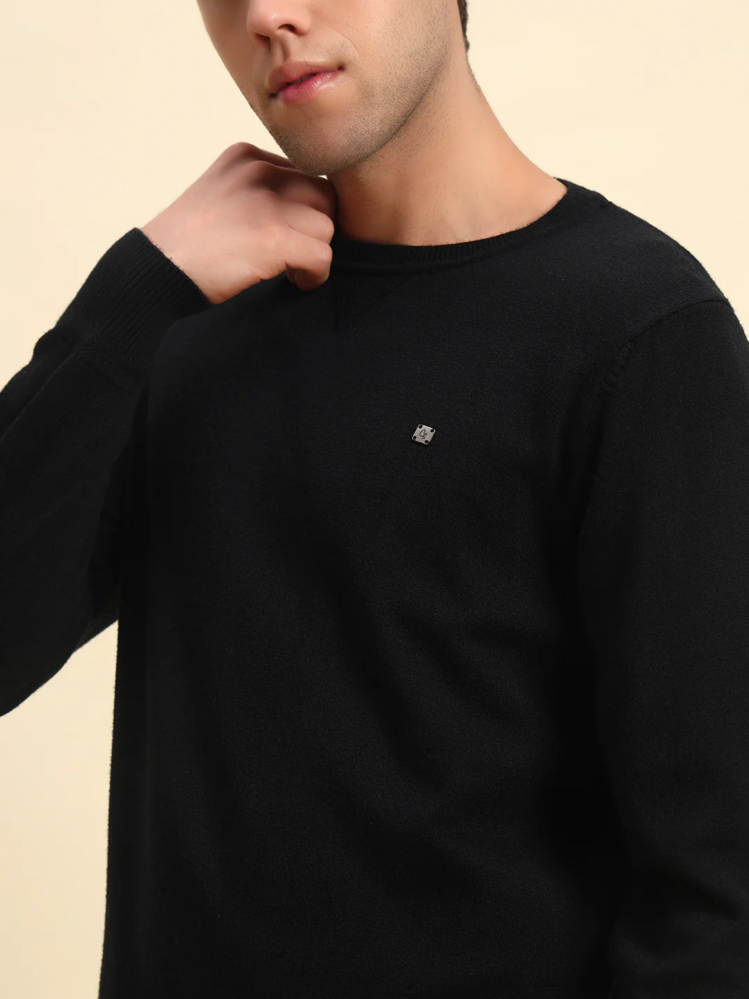 Sweater for Men | Winter Wear Acrylic Fabric Pull-On Closure Round Neck Regular Fit Solid Pattern - Image 8