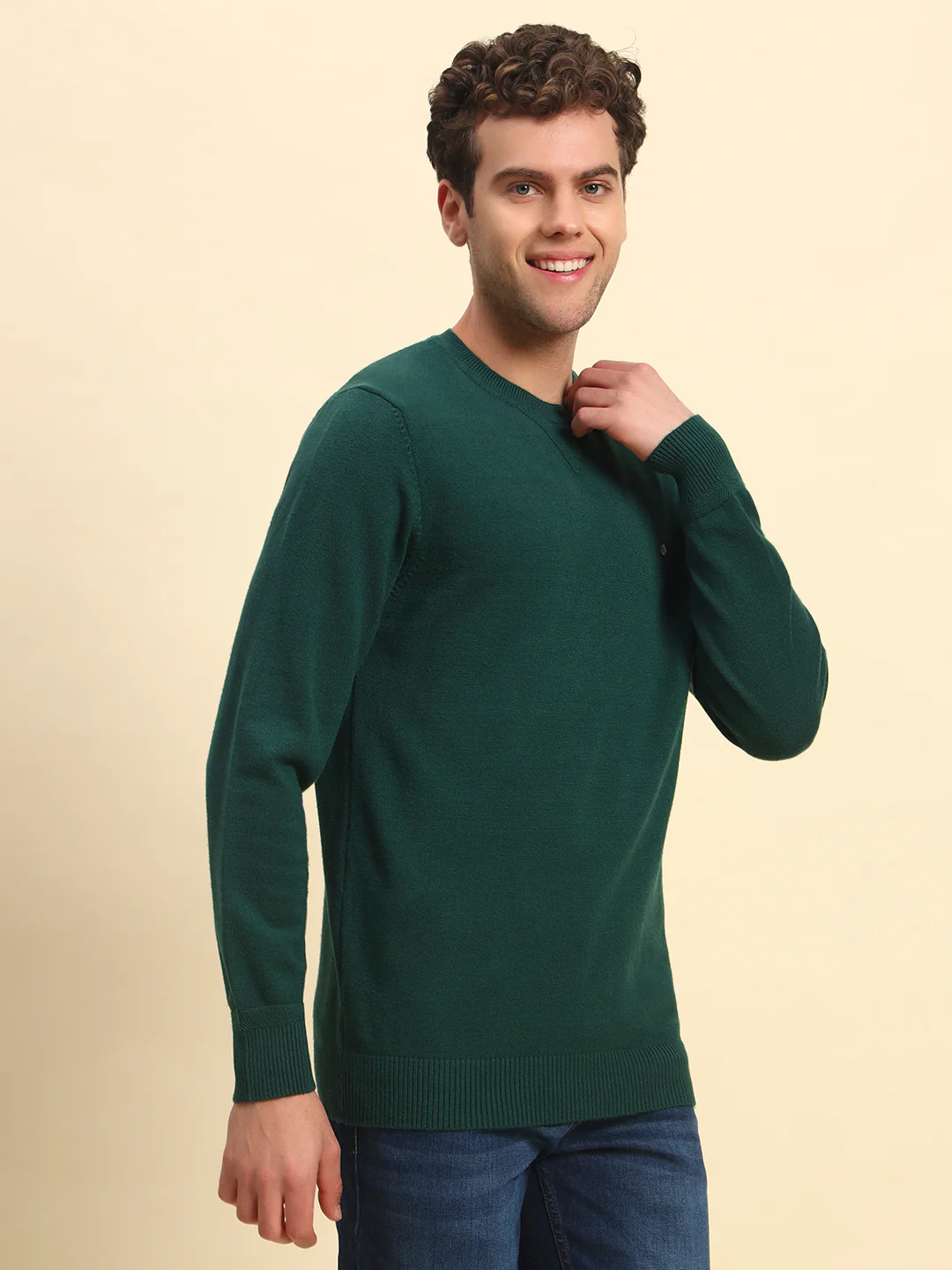 Sweater for Men | Winter Wear Acrylic Fabric Pull-On Closure Round Neck Regular Fit Solid Pattern - Image 5