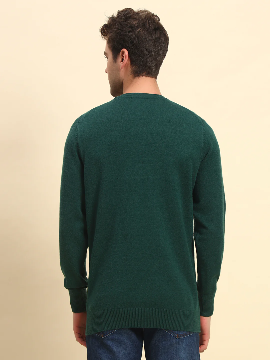 Sweater for Men | Winter Wear Acrylic Fabric Pull-On Closure Round Neck Regular Fit Solid Pattern - Image 8