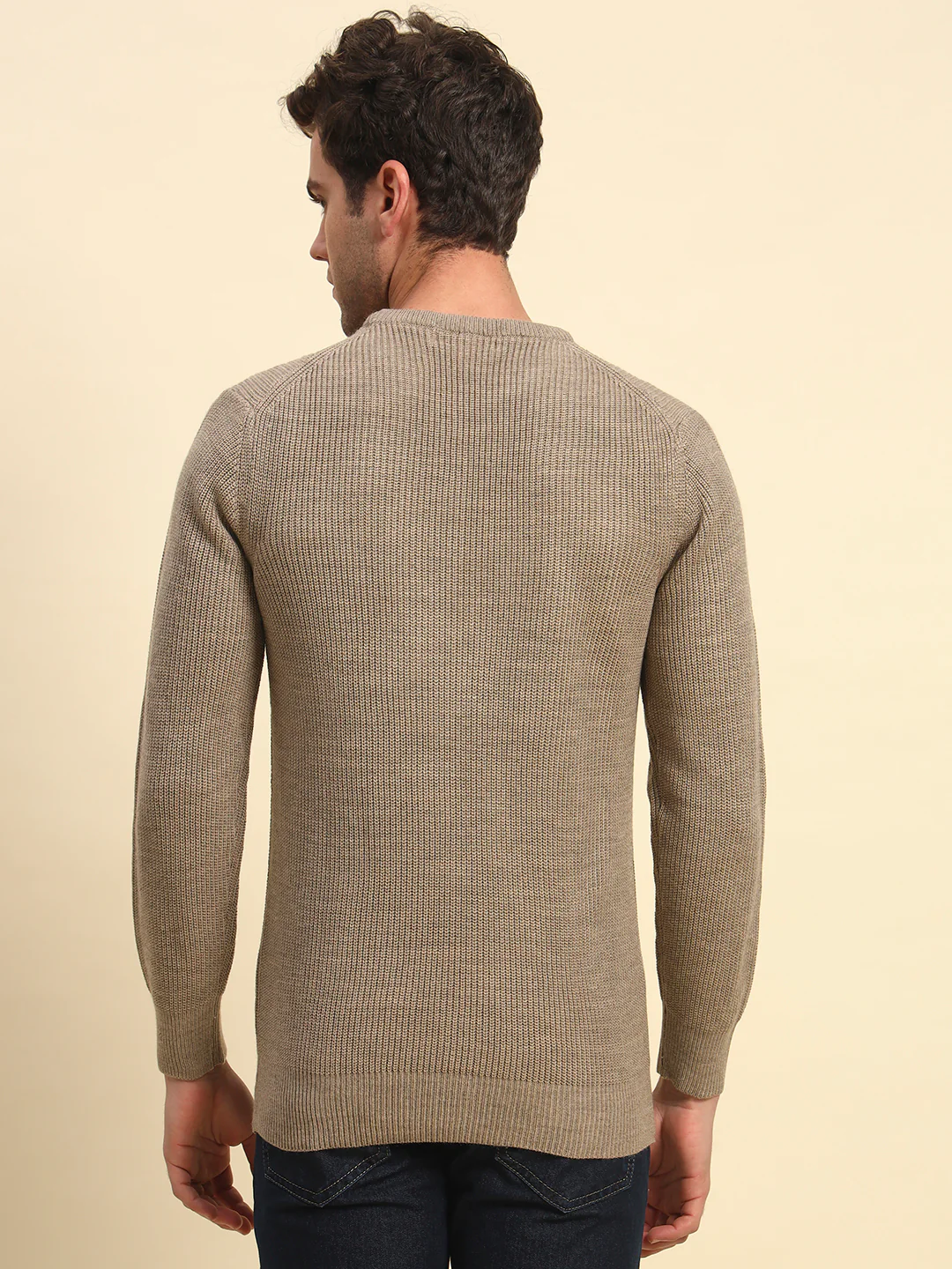 Sweater for Men | Winter Wear Acrylic Fabric Pull-On Closure Round Neck Regular Fit Solid Pattern - Image 3
