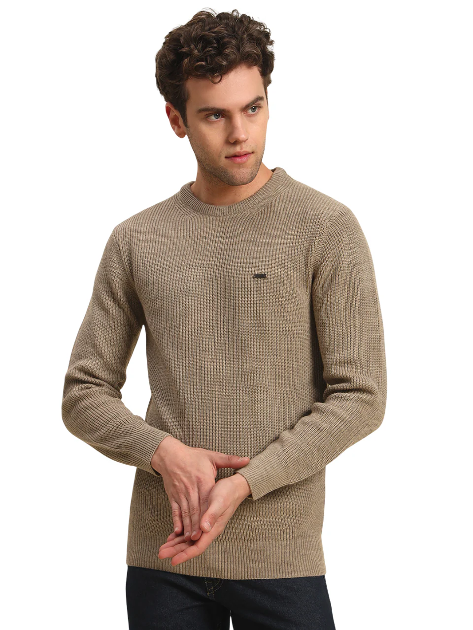 Sweater for Men | Winter Wear Acrylic Fabric Pull-On Closure Round Neck Regular Fit Solid Pattern - Image 4