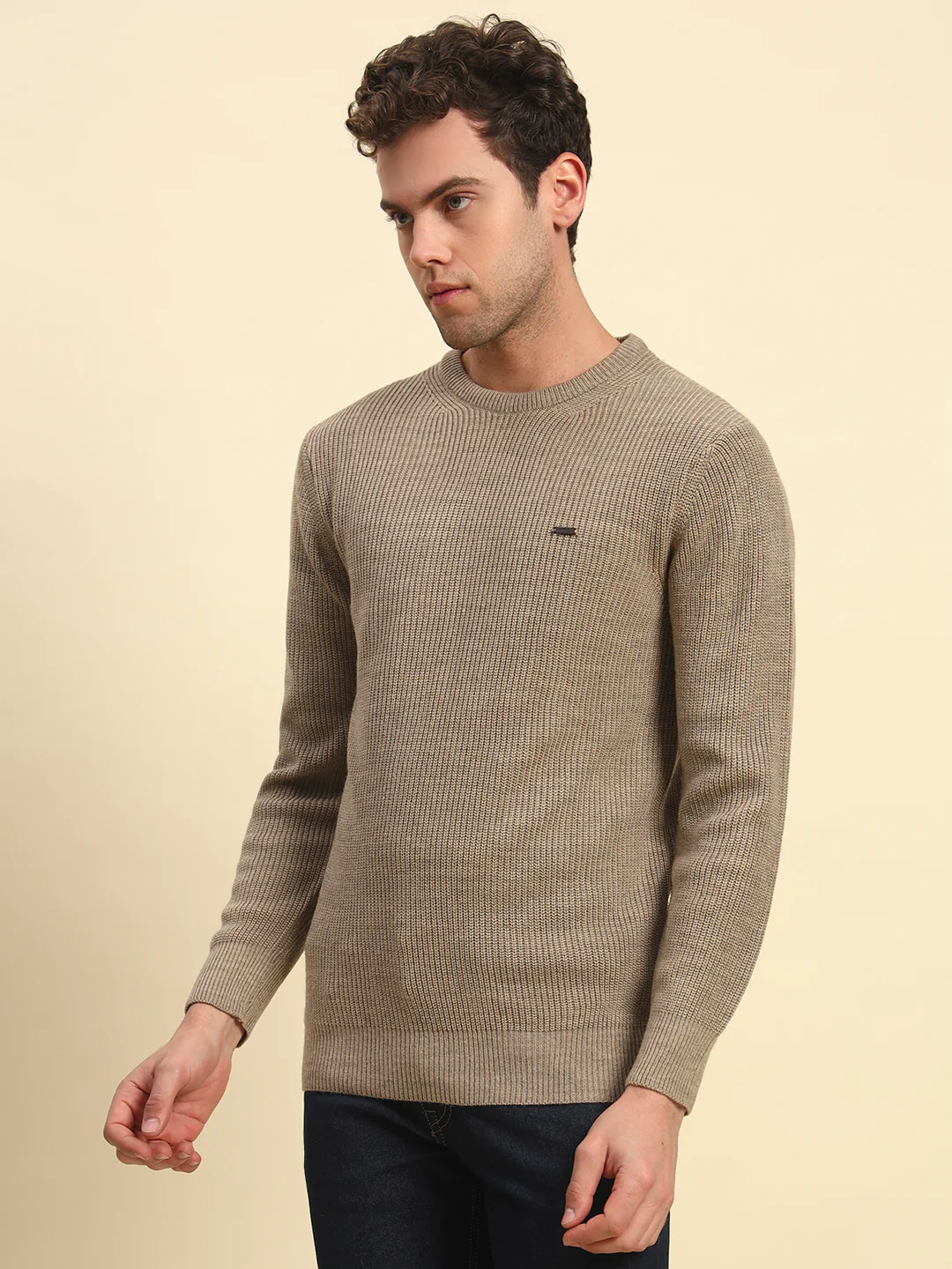 Sweater for Men | Winter Wear Acrylic Fabric Pull-On Closure Round Neck Regular Fit Solid Pattern - Image 6