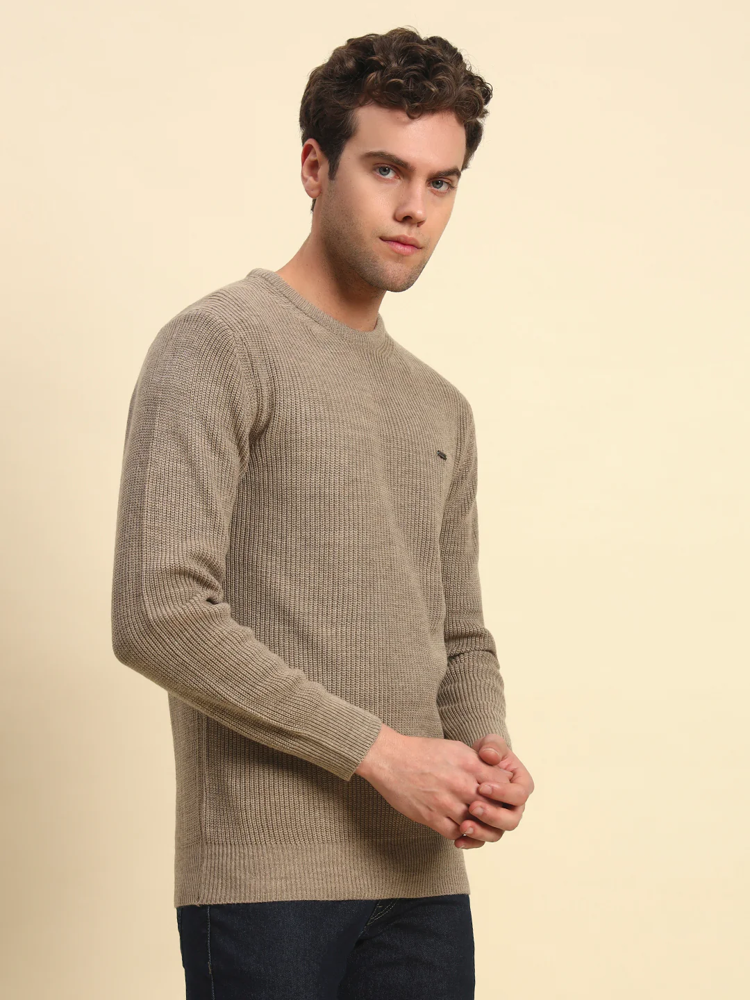 Sweater for Men | Winter Wear Acrylic Fabric Pull-On Closure Round Neck Regular Fit Solid Pattern - Image 7
