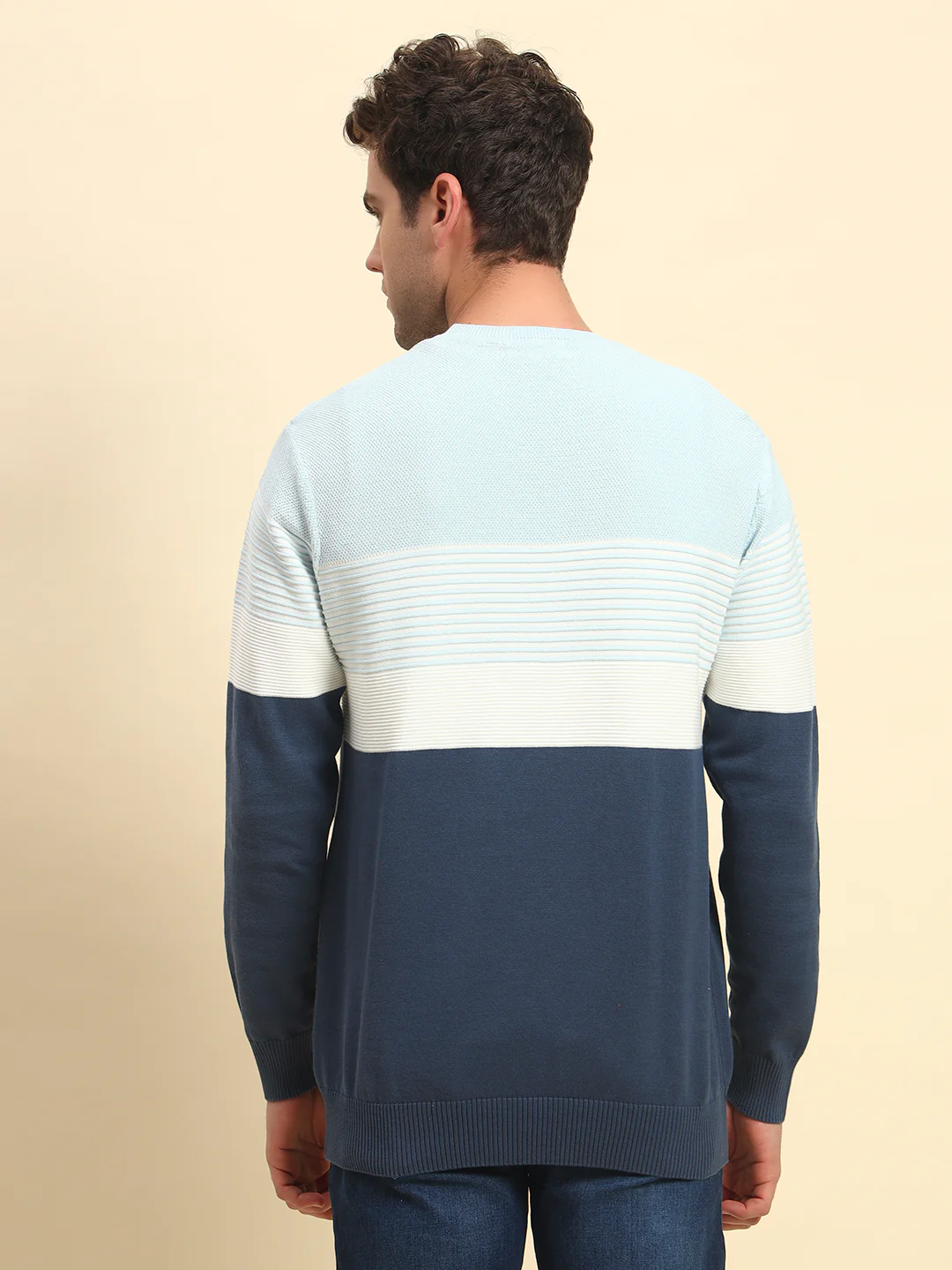 Sweater for Men | Winter Wear Acrylic Fabric Pull-On Closure Round Neck Regular Fit Striped Pattern - Image 8