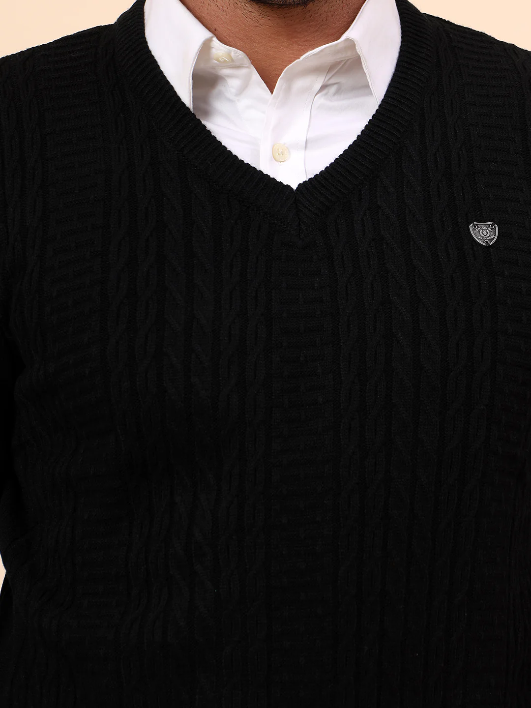 Sweater for Men | Winter Wear Acrylic Fabric Pull-On Closure V-Neck Regular Fit Self Design Pattern - Image 7