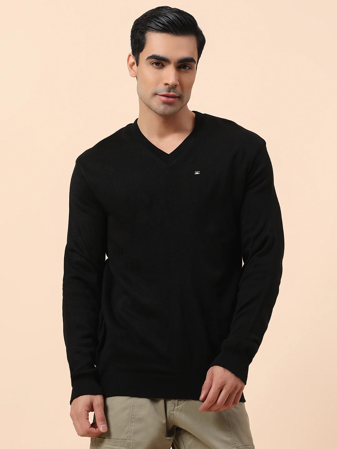 Sweater for Men | Winter Wear Acrylic Fabric Pull-On Closure V-Neck Regular Fit Solid Pattern - Image 3
