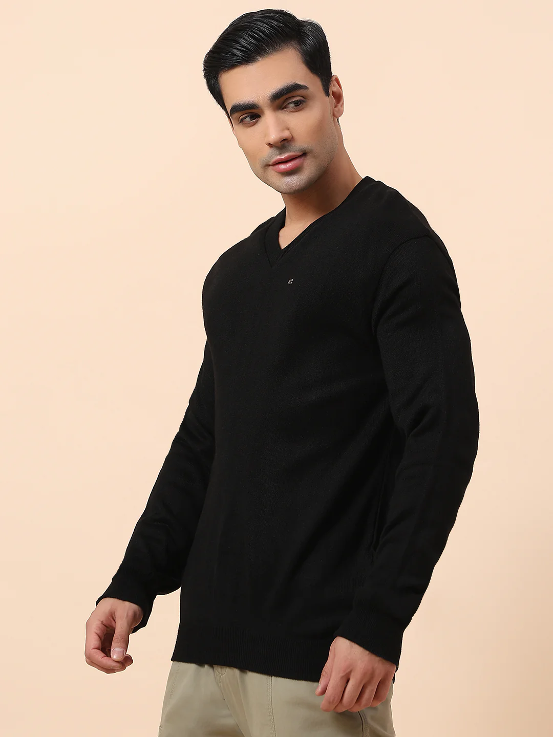 Sweater for Men | Winter Wear Acrylic Fabric Pull-On Closure V-Neck Regular Fit Solid Pattern - Image 4